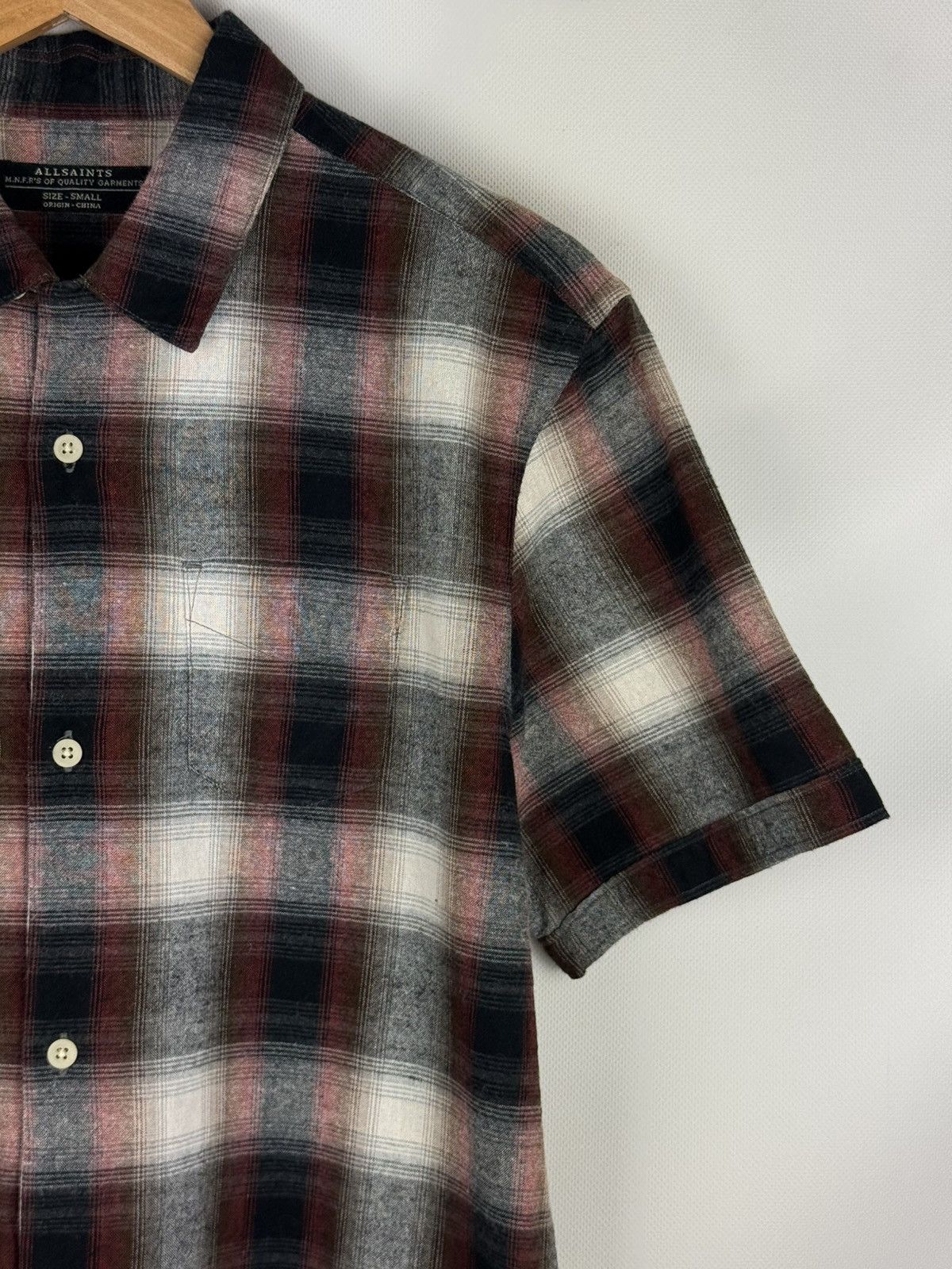Allsaints Allsaints Men Dwight SS Men’s Plaid Flannel Button Up Shirt Size US S / EU 44-46 / 1 - 9 Thumbnail