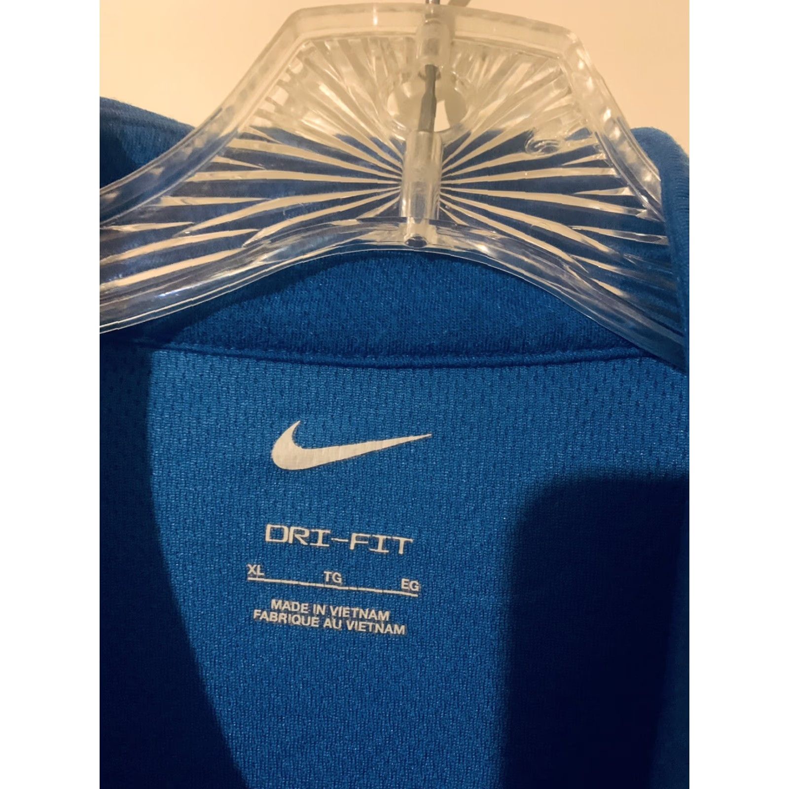 Nike Nike Dri-Fit Long Sleeve Shirt Mens XL Blue 3/4 Zip Logo Shirt Size US XL / EU 56 / 4 - 3 Thumbnail