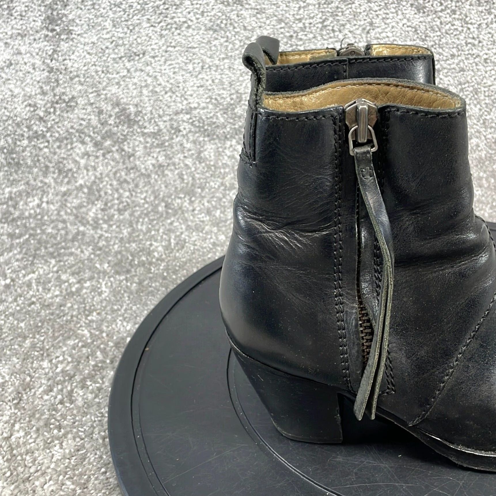 Acne Studios Acne Studios Booties Women's Size 6 Black Leather Almond Toe Block Heel Ankle Size US 6 / IT 36 - 4 Thumbnail