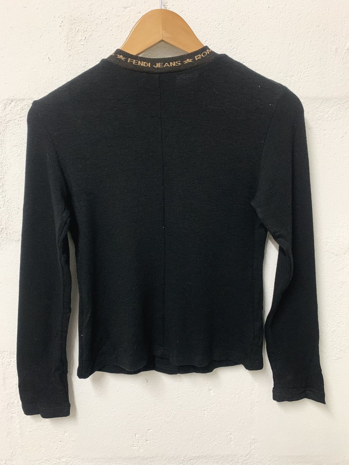 Fendi Fendi Jeans Wool Knit Logo Trim Detail Buttom Front Cardigan Size S / US 4 / IT 40 - 8 Thumbnail