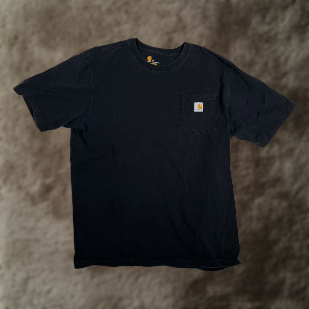 Carhartt VINTAGE Carhartt Black Pocket Tee T-Shirt XL Regular Crew Neck Short Sleeve Men 90s Grunge K87 Size US XL / EU 56 / 4 - 1 Thumbnail