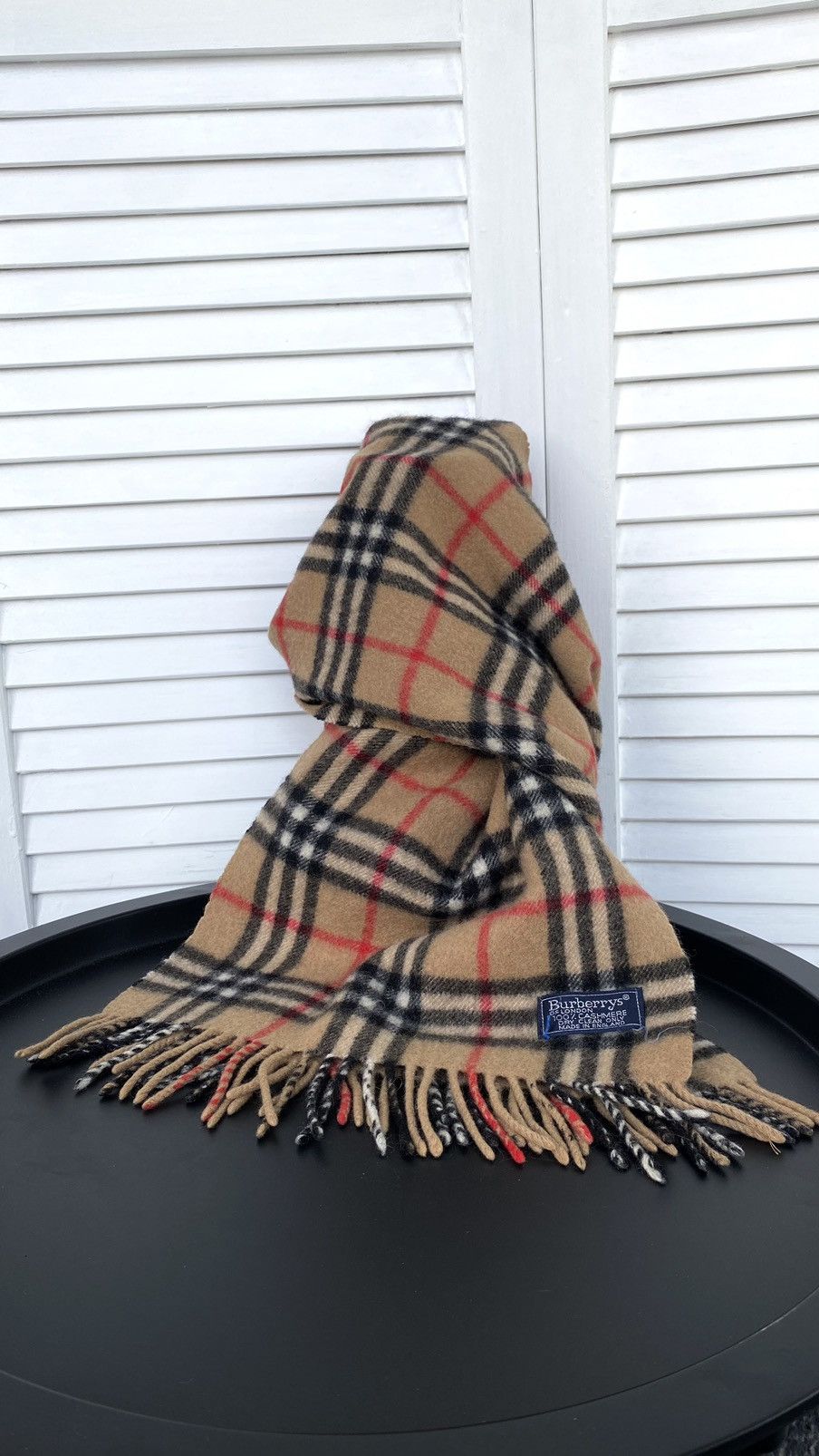 image of Burberrys Cashmere Nova Check Scarf in Brown, Men's