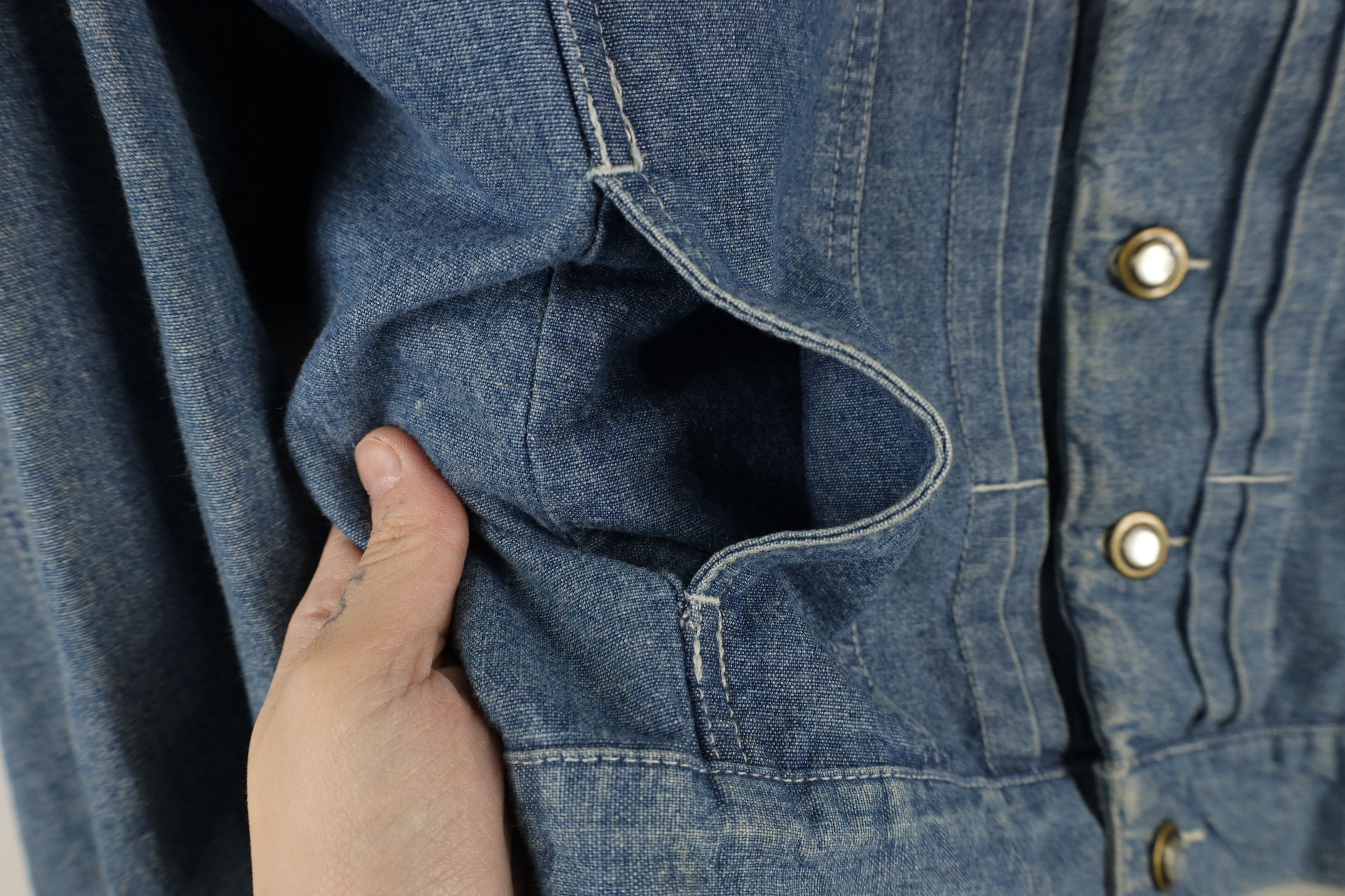 Vintage Vintage 90s Streetwear Flower Chambray Denim Trucker Jacket Size S / US 4 / IT 40 - 5 Thumbnail