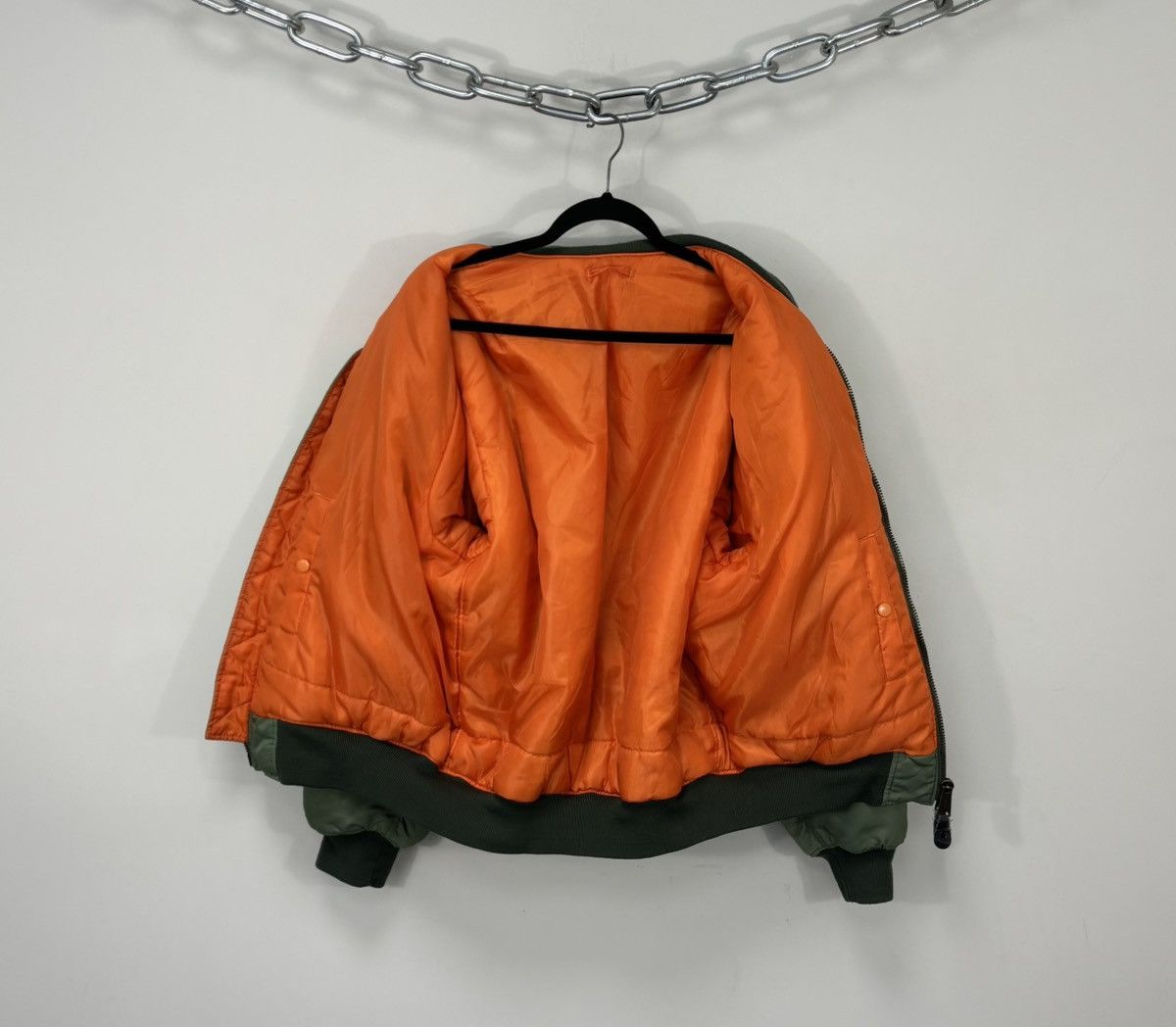 Vintage Vintage MA-1 Olive Green Reversible Flight Bomber Jacket Size US M / EU 48-50 / 2 - 3 Thumbnail