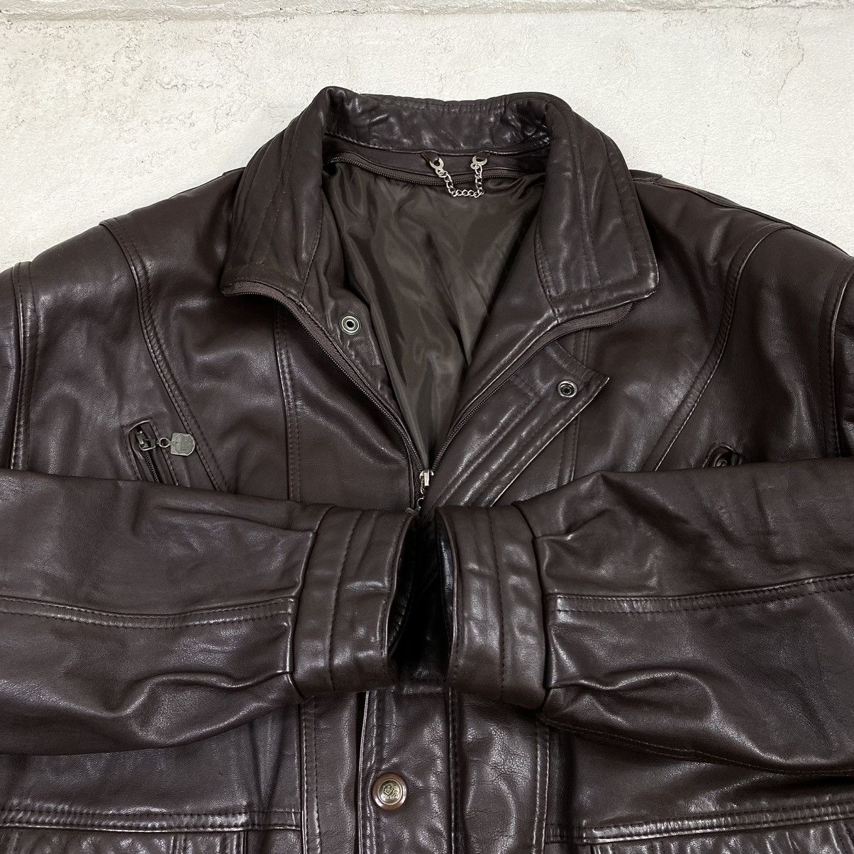 Vintage Leather jacket brown vintage bomber genuine boxy oversize Size US XL / EU 56 / 4 - 6 Thumbnail