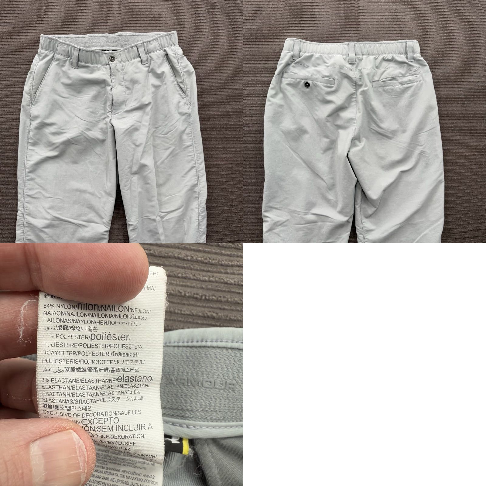 Under Armour Under Armour Chino Pants Men 34 Gray Polyester Performance Golf Golfing. Size US 34 / EU 50 - 8 Thumbnail