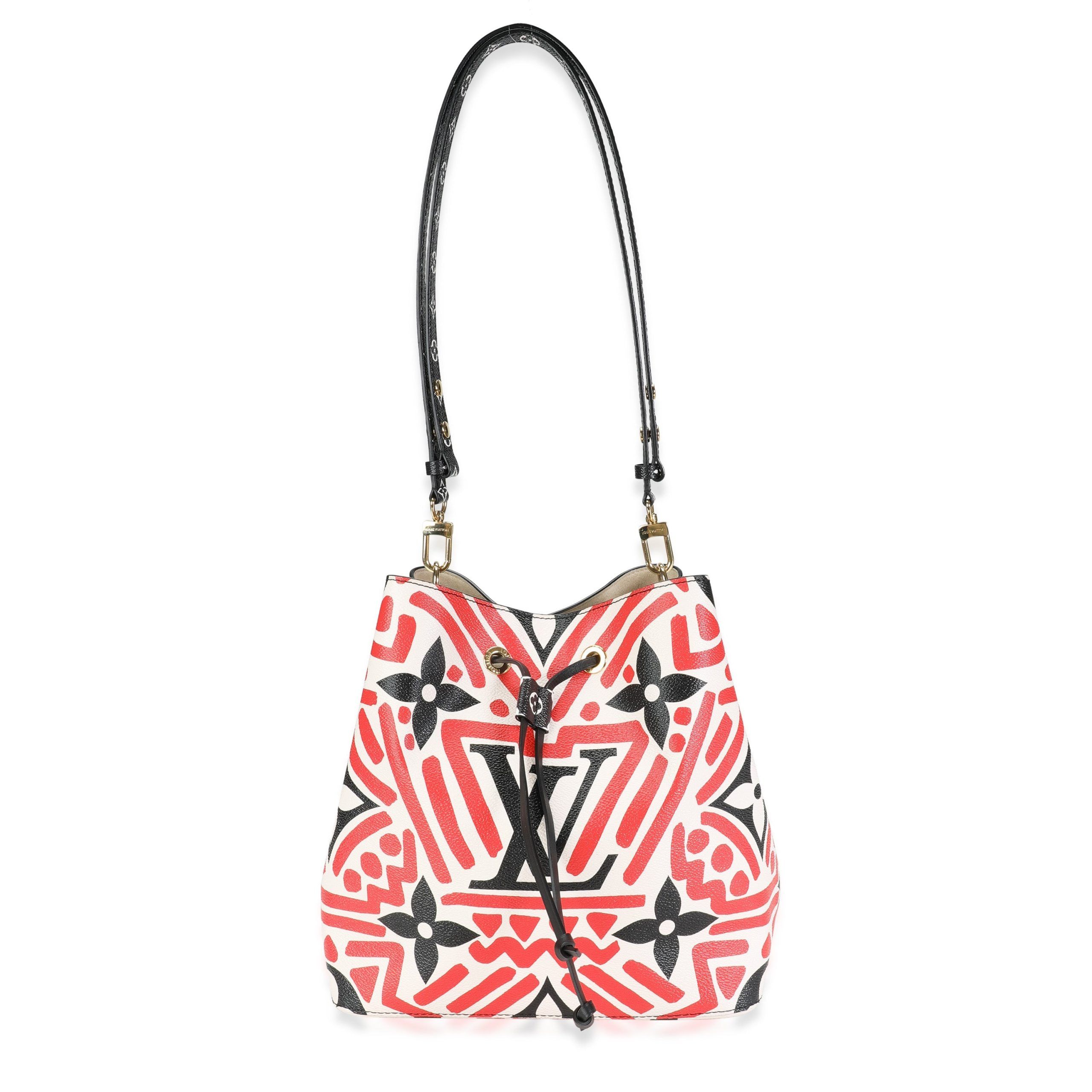 image of Louis Vuitton Cream & Red Monogram Giant Lv Crafty Néonoé Mm in Orange, Women's