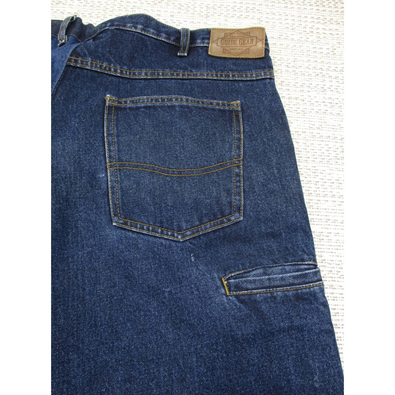 Doublet Guide Gear Jeans Mens 41x26 Blue Denim Double Knee Cotton Regular Style Straight 5-Pocket Vintage No N/A Size US 41 - 4 Thumbnail