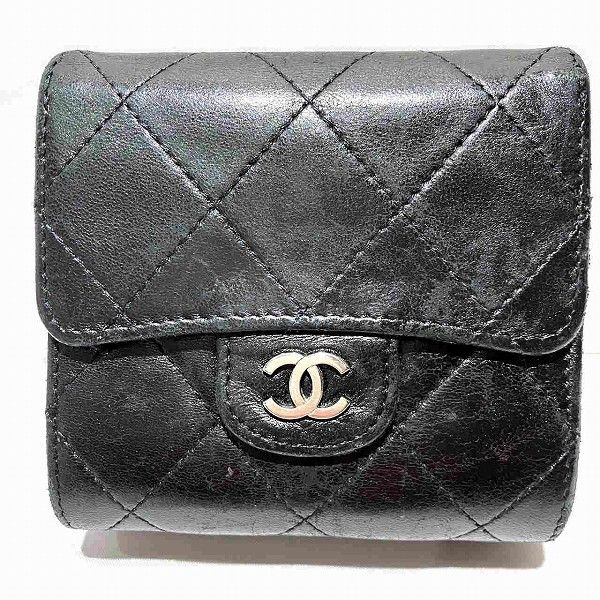 Chanel Chanel Chanel Matelasse Coco Mark Tri-Fold Wallet Leather Short Wallet A31507 in Fair Condition Size ONE SIZE - 1 Thumbnail
