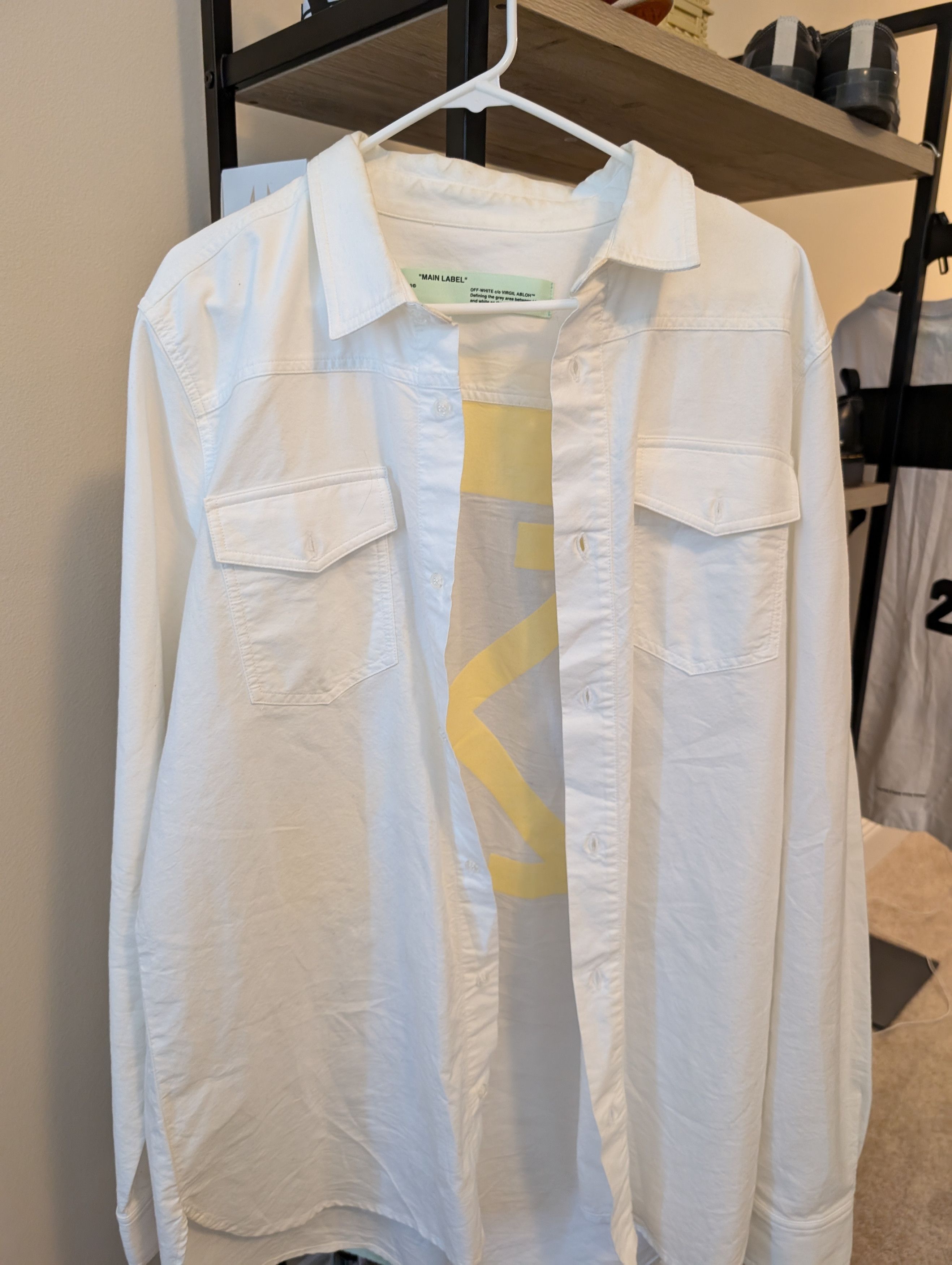 Off-White × Virgil Abloh OFF-WHITE C/O VIRGIL ABLOH RARE FIRE HAZARD TAPE SIZE LARGE Size US L / EU 52-54 / 3 - 2 Thumbnail