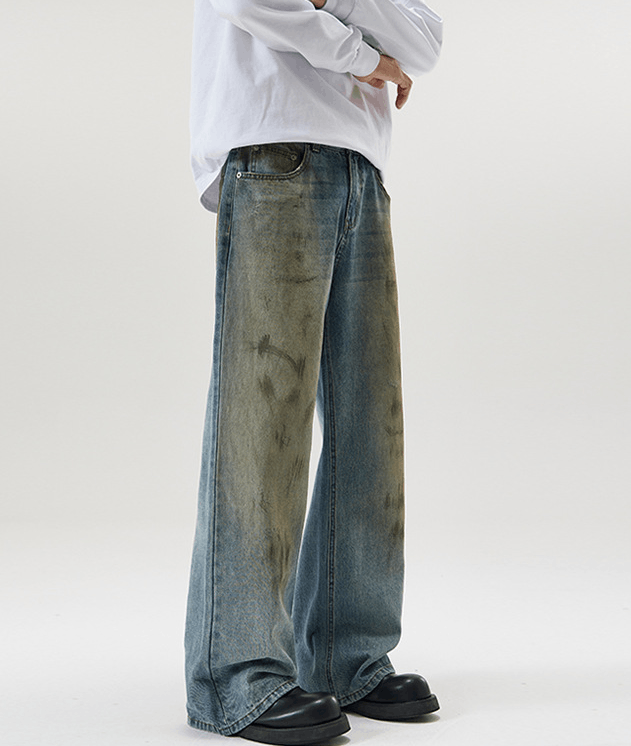 Japanese Brand × Jean Men's vintage distressed dirtyfit loose flared jeans Size US 32 / EU 48 - 4 Thumbnail
