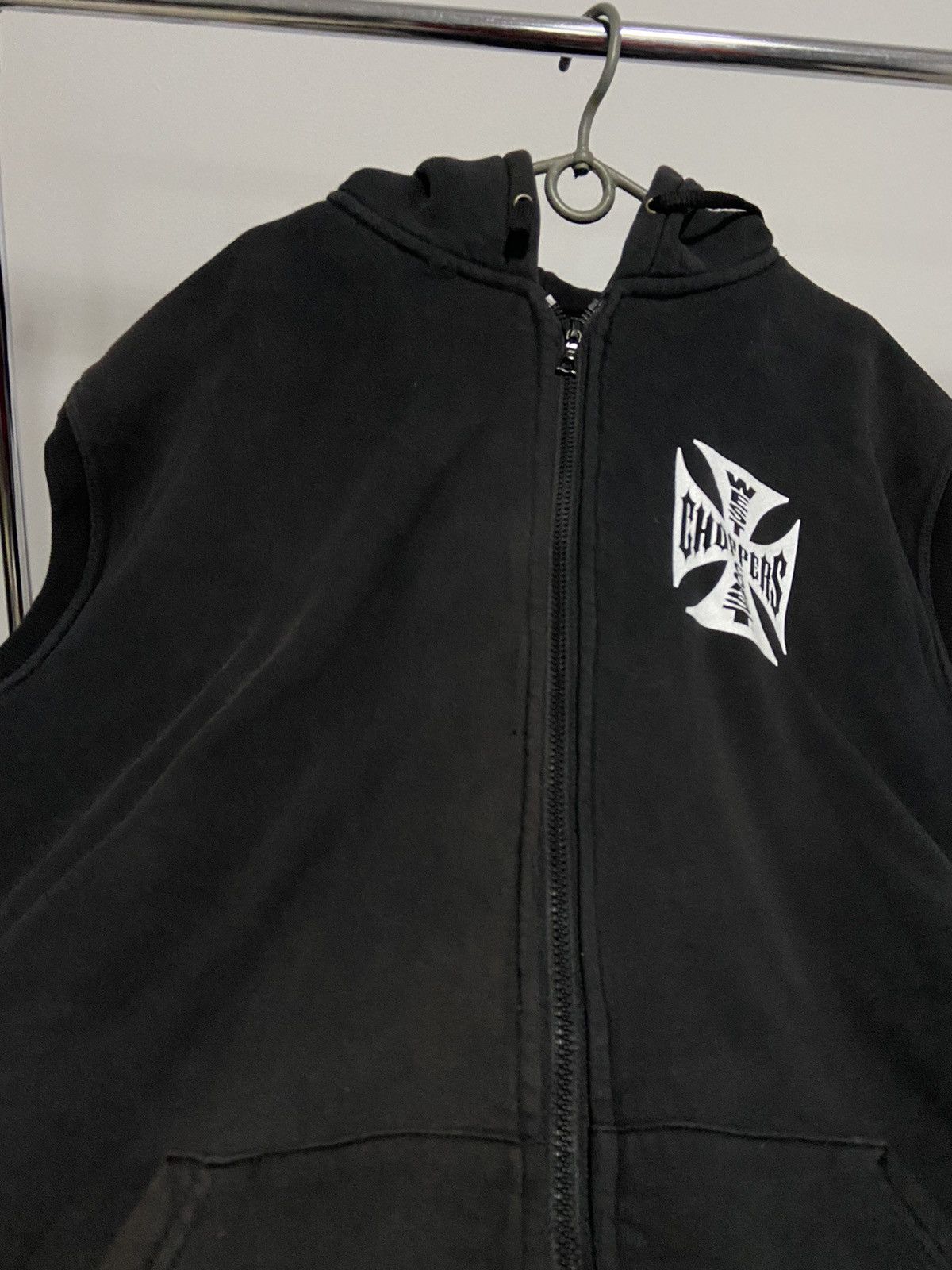 Vintage × West Coast Choppers Choppers Austin zip vest hood big logo sleeveless Size US XXL / EU 58 / 5 - 7 Thumbnail