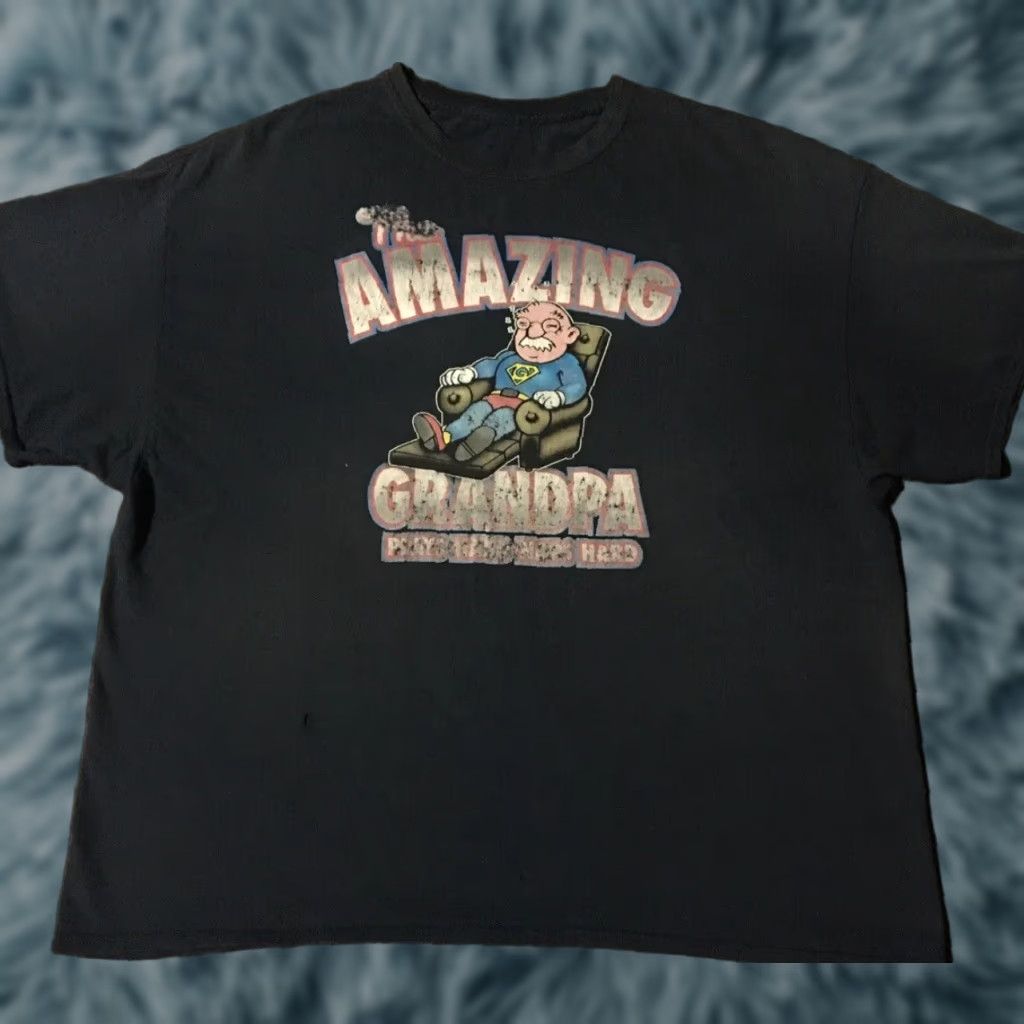 Vintage VINTAGE Amazing Grandpa Play Hard Nap Hard Faded Distressed Shirt 2XL Blue Mens T-Shirt 90s Grunge Dad Humor USA Size US XXL / EU 58 / 5 - 1 Thumbnail