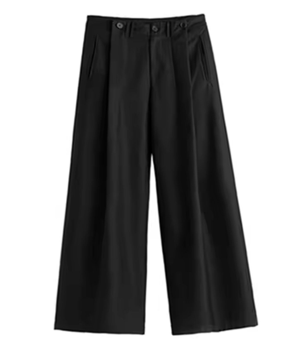 Jean × Vintage Soft Black Pleated Wide Leg Polyester Pant Size US 33 - 7 Thumbnail