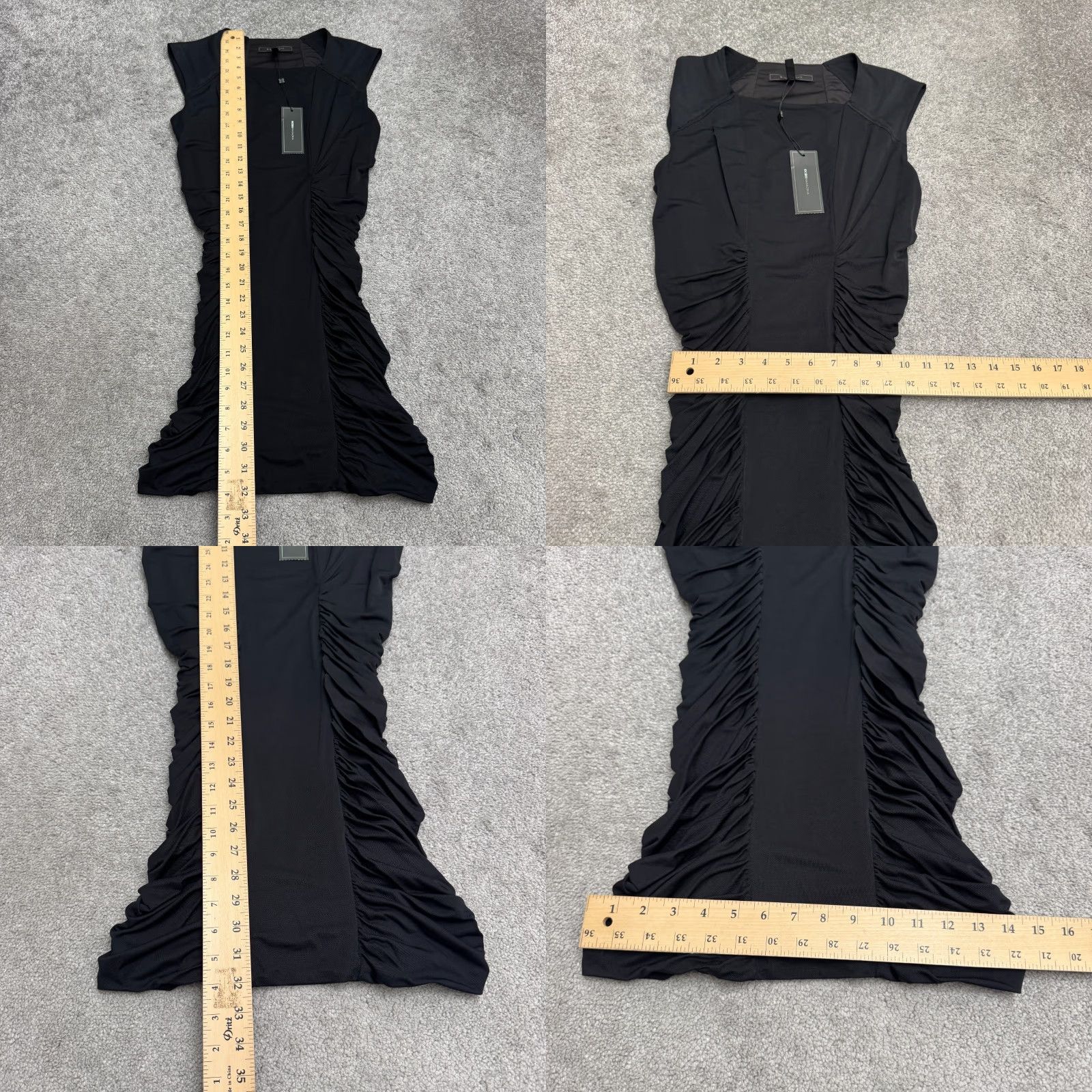 Bcbgmaxazria BCBGMAXAZRIA Renee Ruched Boycon Mini Dress Womens XXS Black Cap Sleeve LBD NWT Size XXS / US 00 / IT 34 - 9 Thumbnail