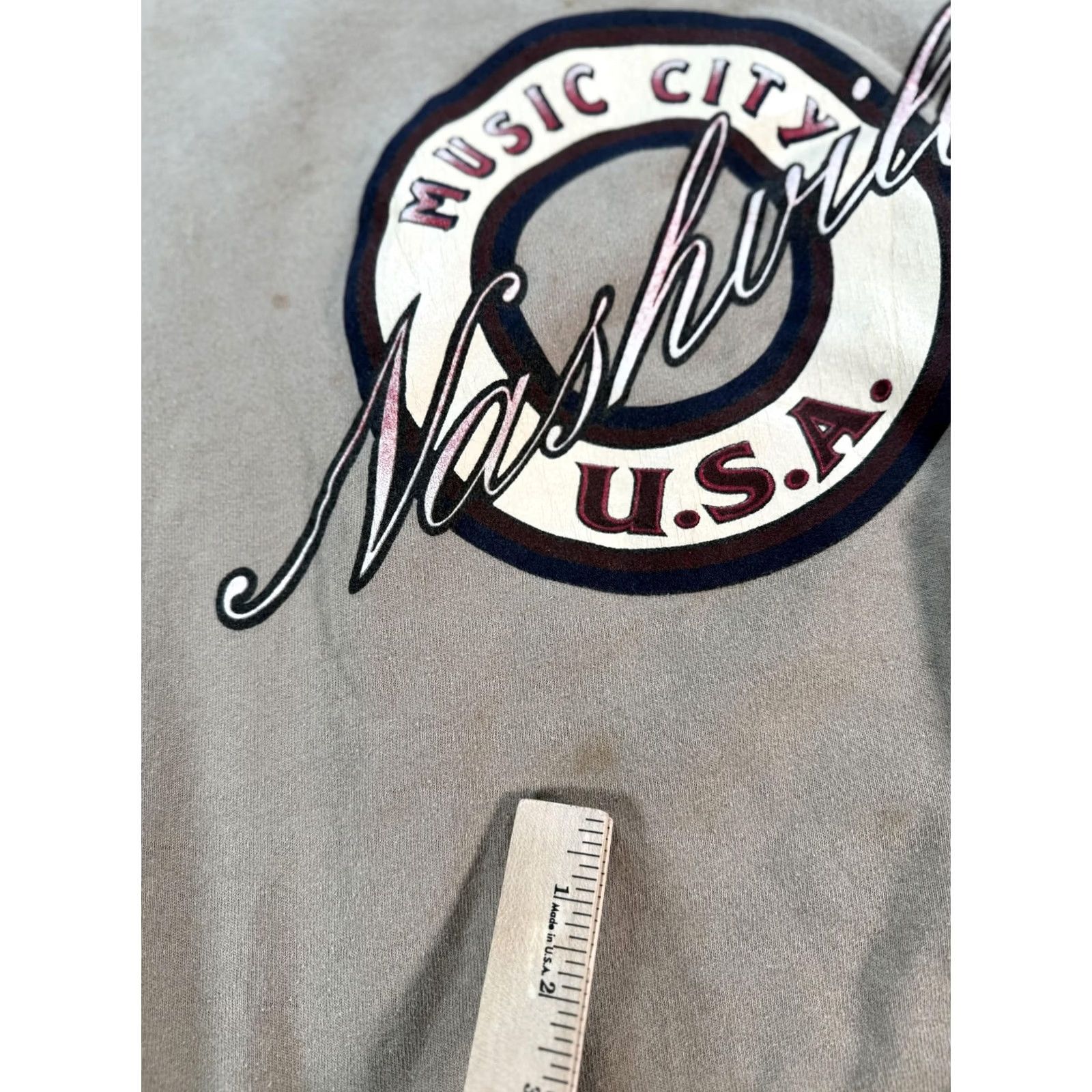 Jerzees VINTAGE Jerzees Nashville Music City Crewneck Sweatshirt Mens Large Tan USA 90s Size US L / EU 52-54 / 3 - 7 Thumbnail