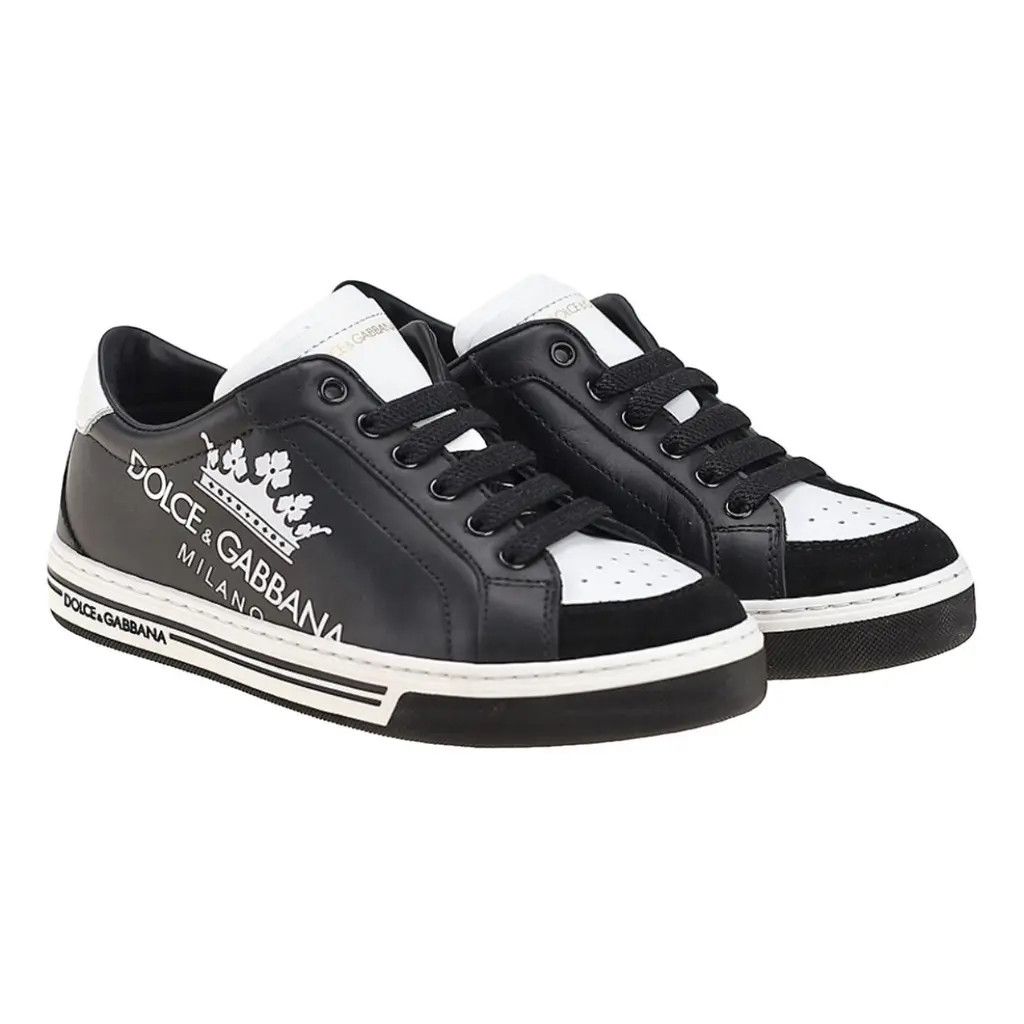 Dolce & Gabbana o1y0125 Logo Low-Top Sneakers in Black/White Size US 6 / EU 39 - 1 Thumbnail