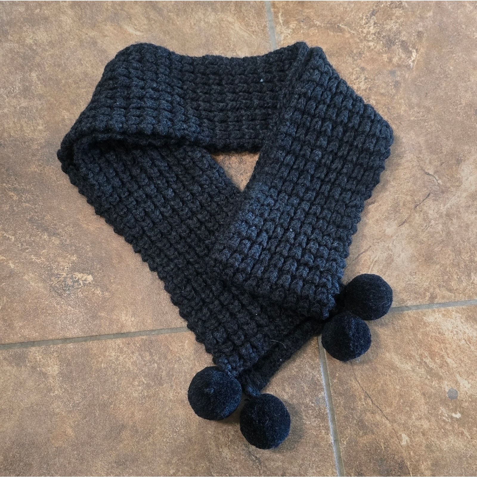French Connection Dark Grey | FRENCH CONNECTION | Winter Scarf w/Poms Size ONE SIZE - 1 Thumbnail