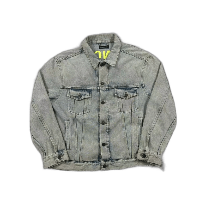 Balenciaga balenciaga light blue denim jacket with logo Size US L / EU 52-54 / 3 - 1 Thumbnail