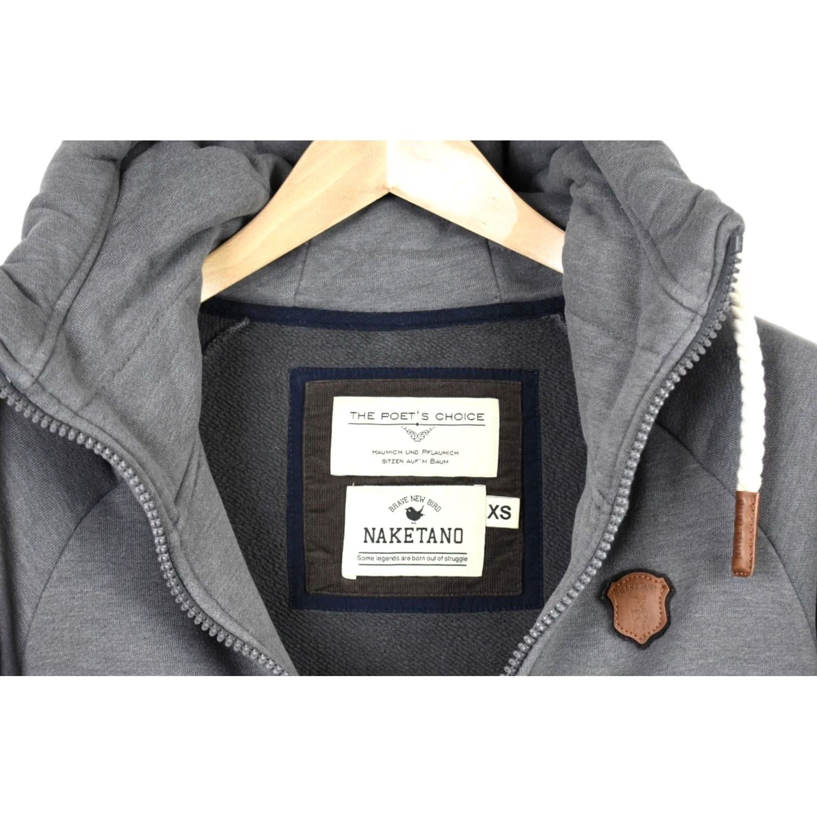 Logo 7 NAKETANO Hoodie XS Grey Melange Full Zip Pockets Logo Women's Size XS / US 0-2 / IT 36-38 - 4 Thumbnail