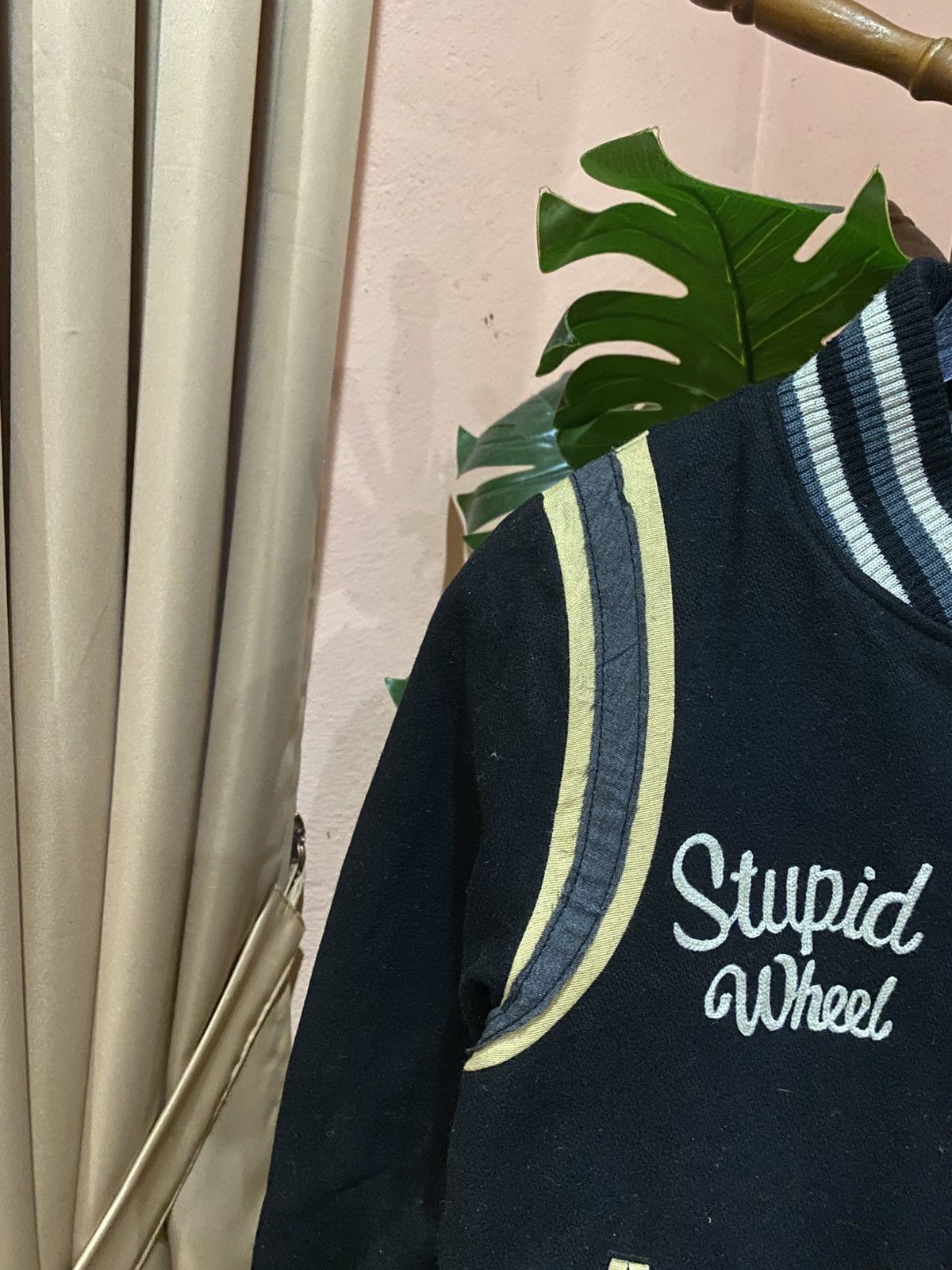 Japanese Brand Vintage RNASWEAT Stupid Wheel Varsity Jacket Wool Blend Size S / US 4 / IT 40 - 7 Thumbnail