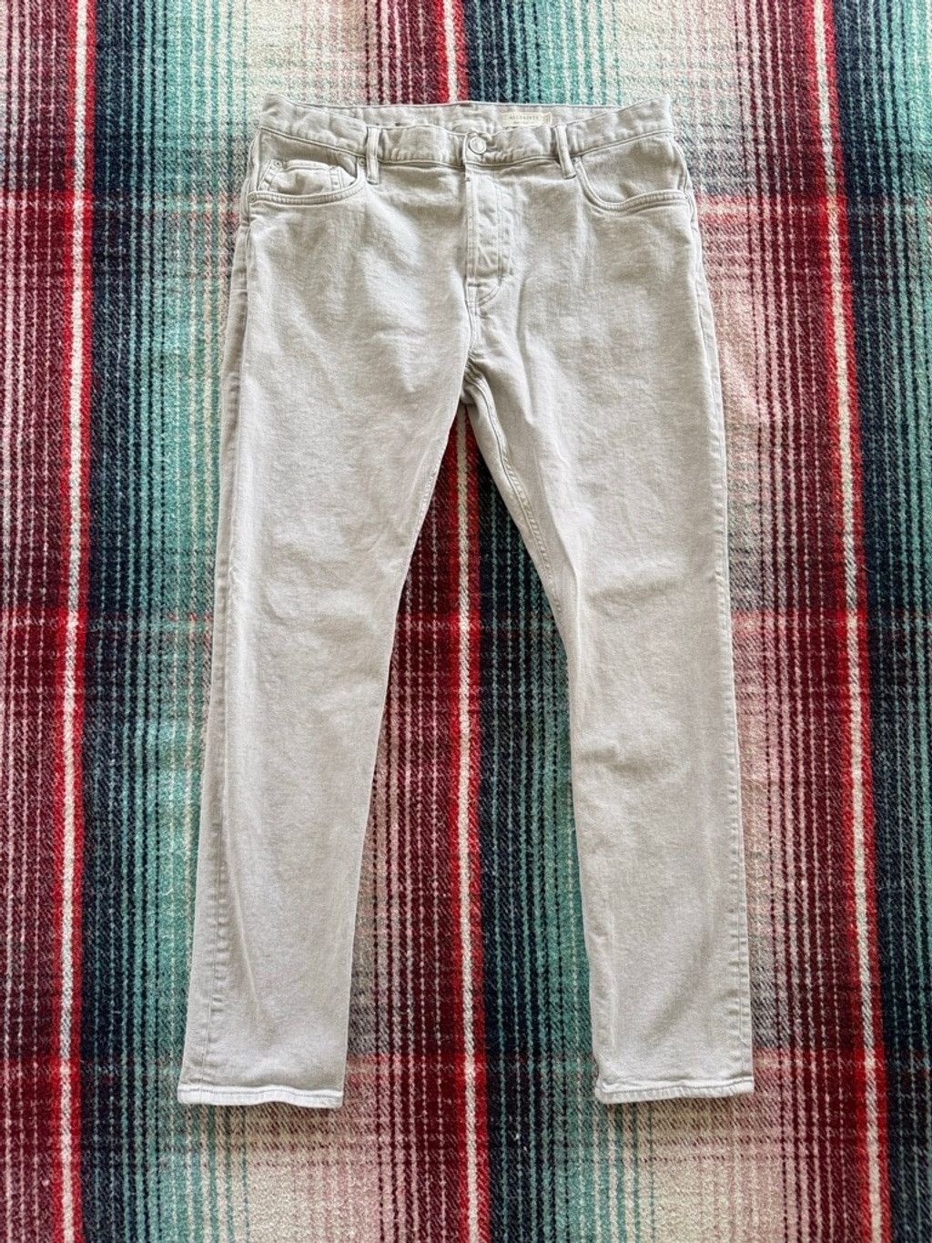Allsaints Men's ALLSAINTS Slim Straight Jeans Waist 36 Gray Size US 36 / EU 52 - 1 Thumbnail