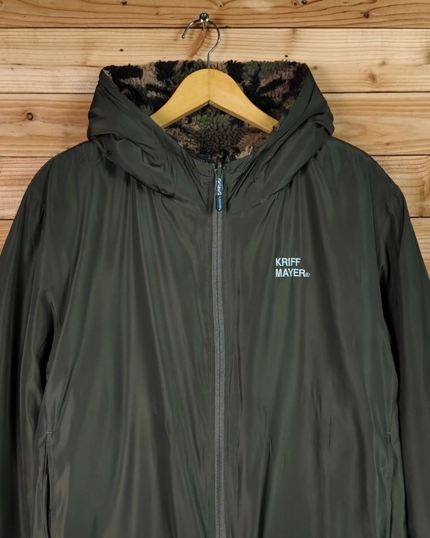 Japanese Brand KRIFF MAYER CAMO GREEN ARMY REVERSIBLE JACKET Size US L / EU 52-54 / 3 - 5 Thumbnail