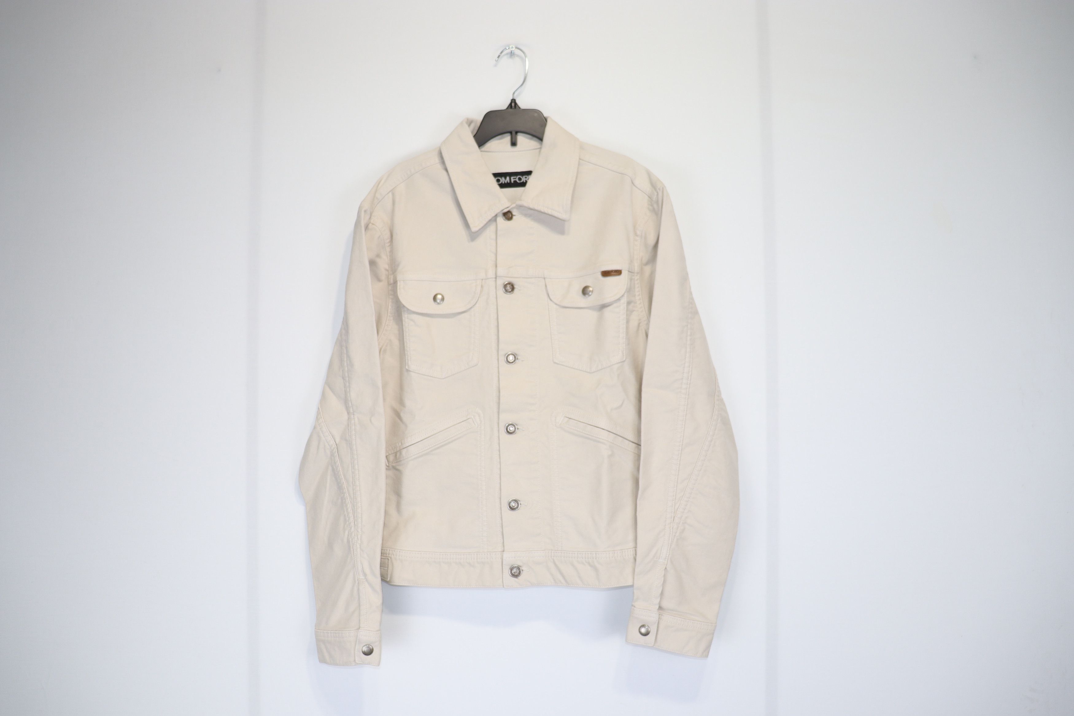 Tom Ford o1rshd1 Campionario Denim Jacket with Leather in White Size US M / EU 48-50 / 2 - 7 Thumbnail
