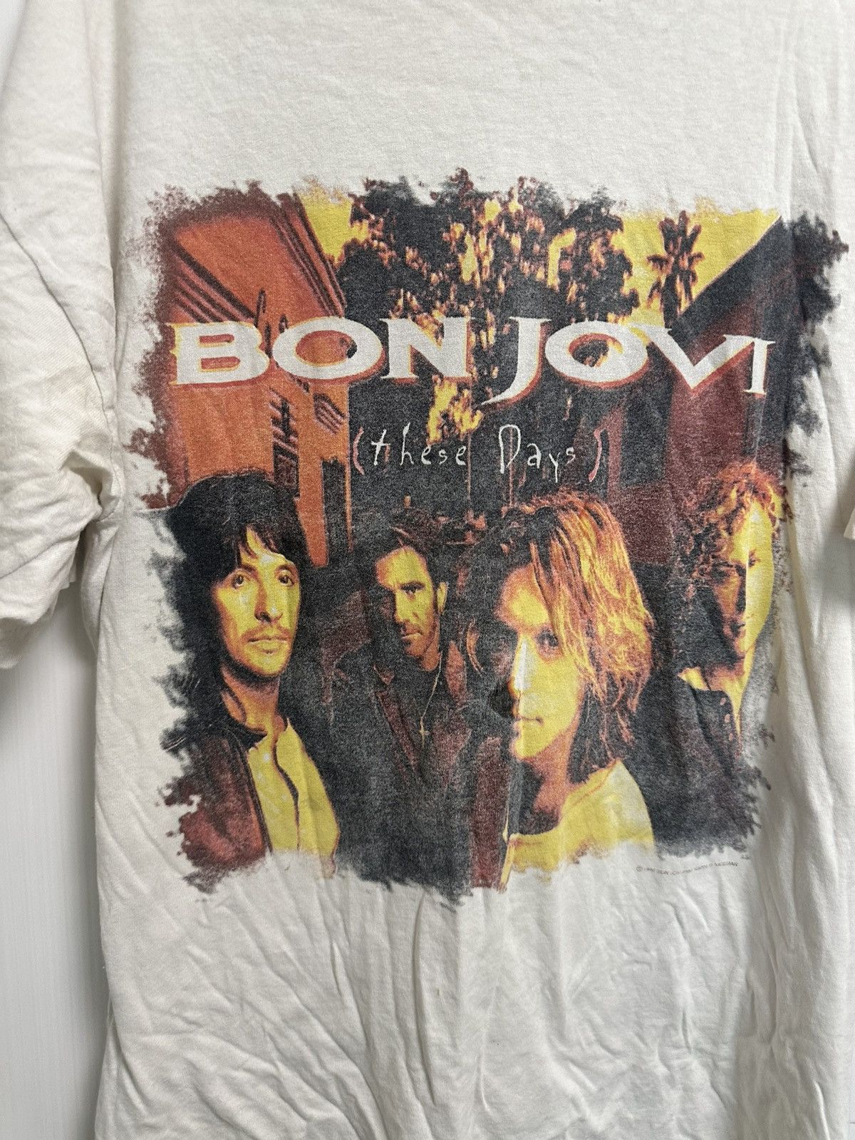 Bon Jovi × Vintage Bon Jovi Tour 1996 Faded Vintage Tee Concert These Days 90s Size US XL / EU 56 / 4 - 2 Thumbnail