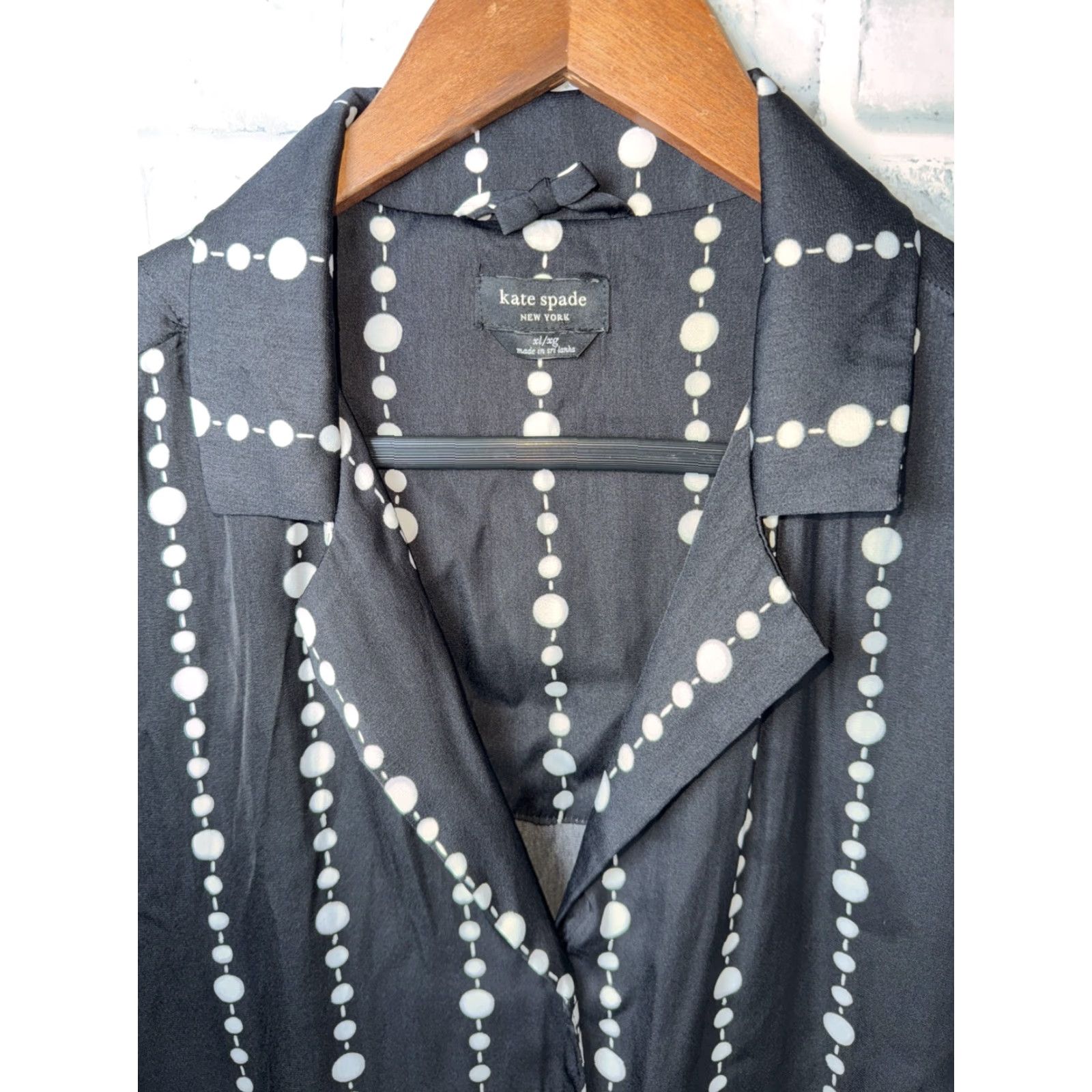 Vintage VINTAGE Kate Spade NEW YORK Black White Poka Dots Blouse XL Womens XS? Wait. Size XL / US 12-14 / IT 48-50 - 2 Thumbnail