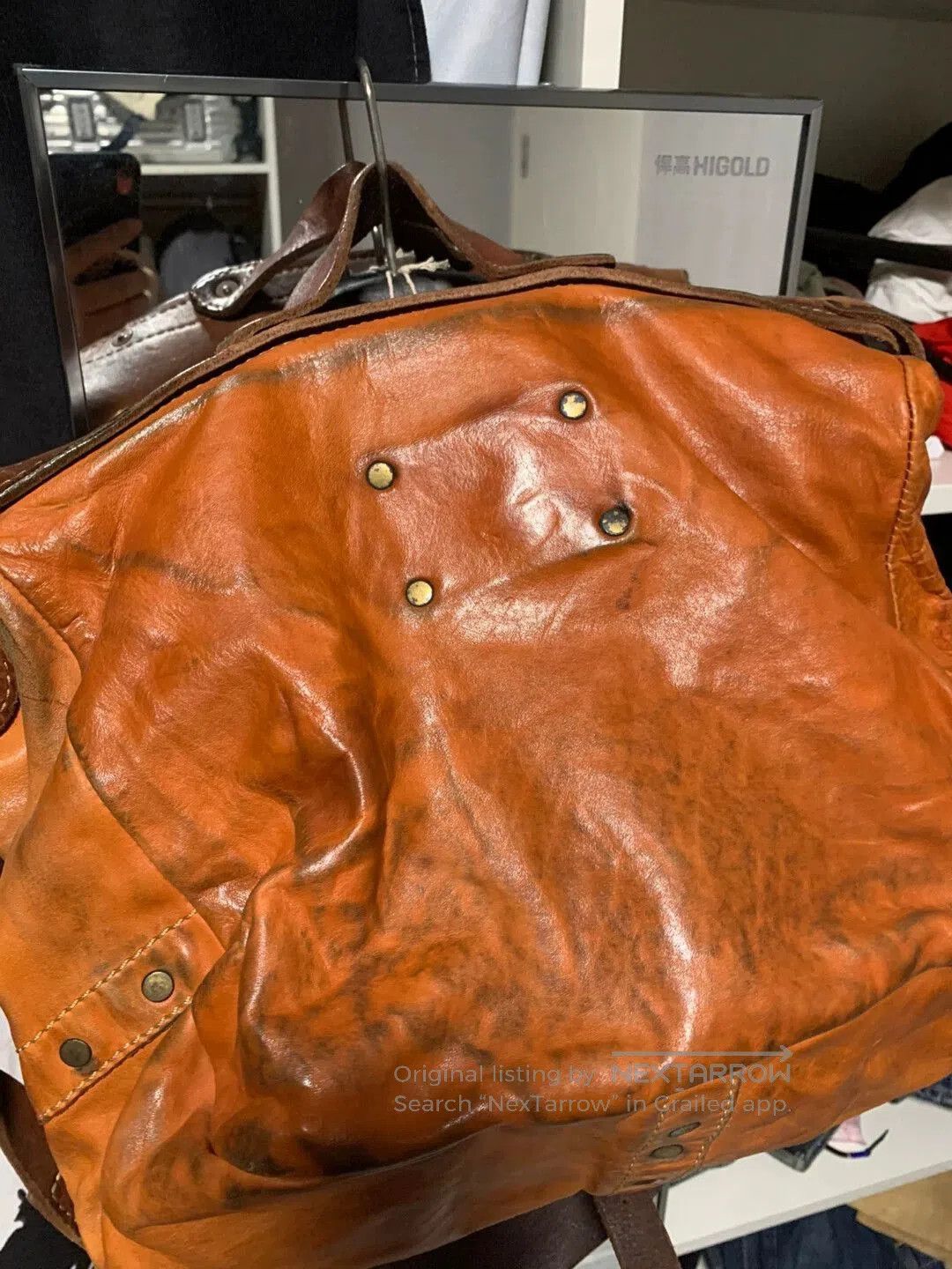 RRL Ralph Lauren Brown Leather Crossbody Messenger Bag. Size ONE SIZE - 4 Thumbnail