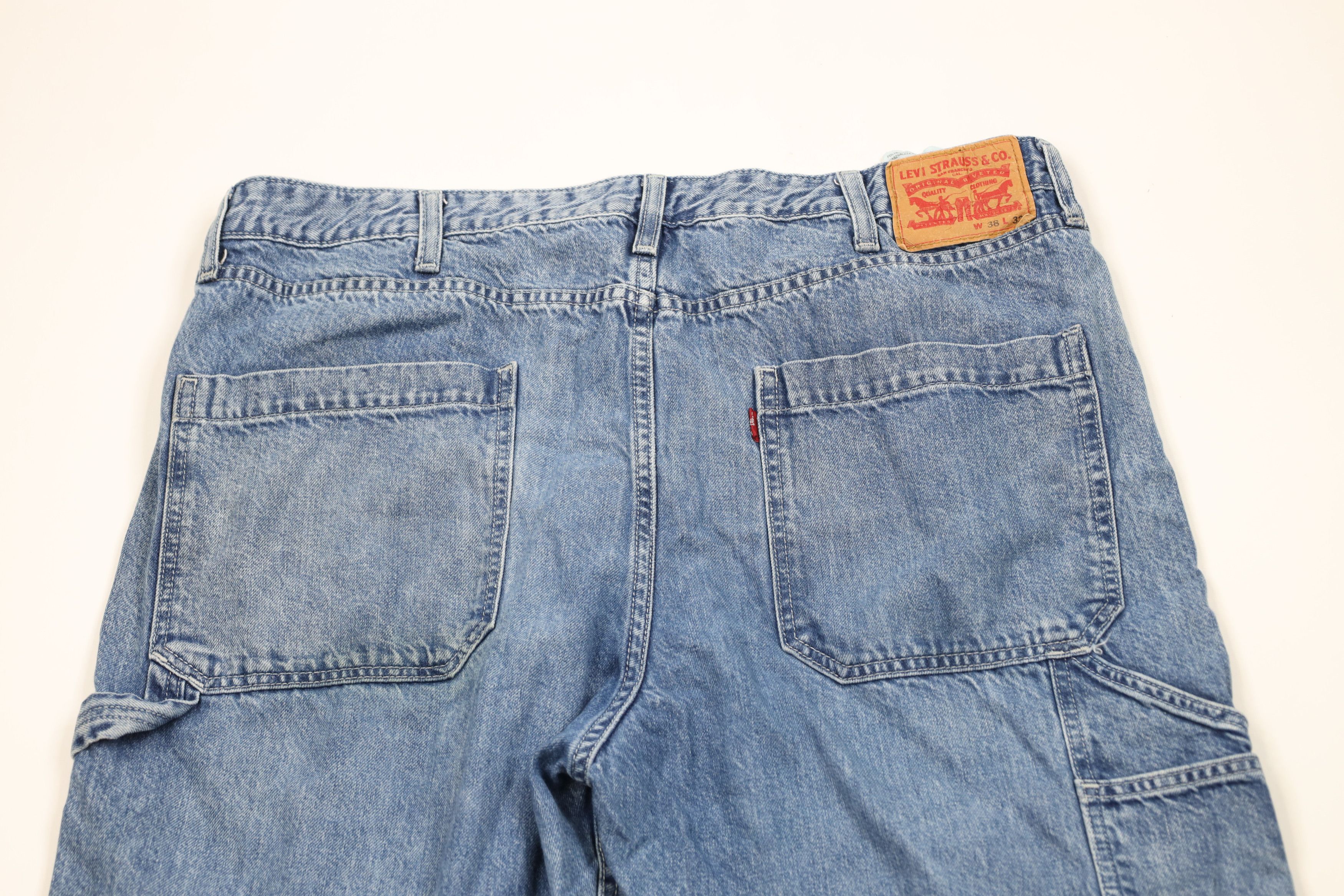 Levi's × Vintage Vintage Y2K Levis Baggy Wide Leg Dungaree Denim Jeans Blue Size US 38 / EU 54 - 13 Thumbnail