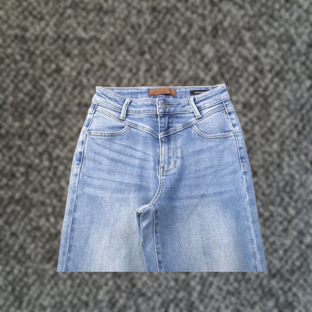 Vintage Judy Blue Jeans Women Wide-Leg 1/25 Blue Denim High Rise Stretch 33in Inseam 5-Pocket Size 25" / US 0 / IT 36 - 1 Thumbnail