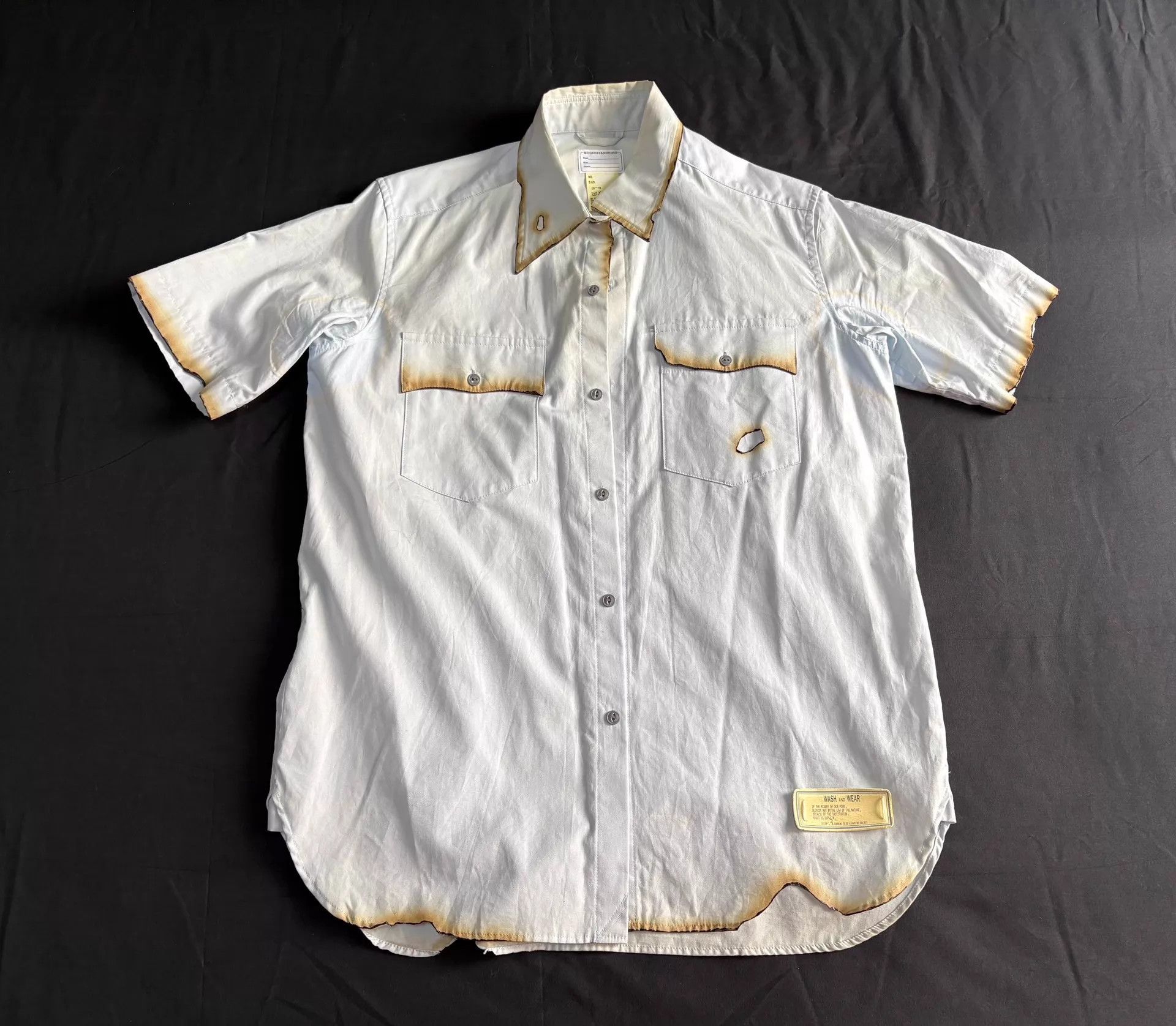 Maison MIHARA YASUHIRO MIHARA YASUHIRO Smoke Burn Vintage Shirt M Size US M / EU 48-50 / 2 - 1 Thumbnail