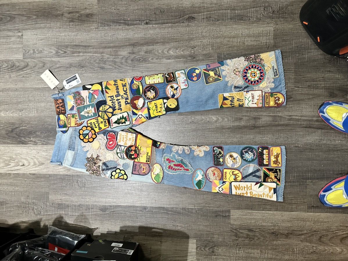 Kapital KAPITAL FLARE APPLIQUÉD JEANS SIZE 30 Size US 30 / EU 46 - 2 Thumbnail