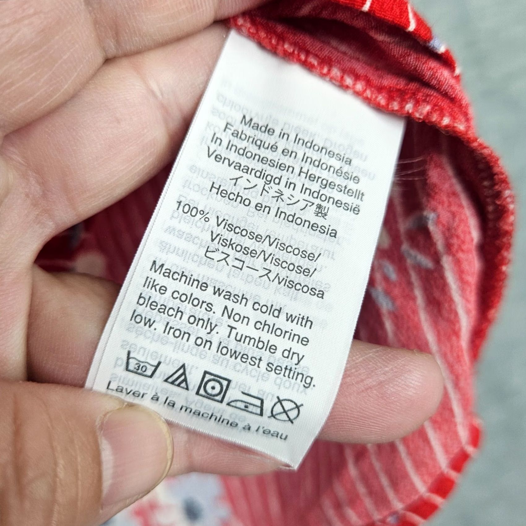 Madewell Madewell Blouse Shirt Womens Regular Short Sleeve V-Neck Daisy Pattern Red White Stripes 2XS Vintage No N/A Size XXS / US 00 / IT 34 - 5 Thumbnail