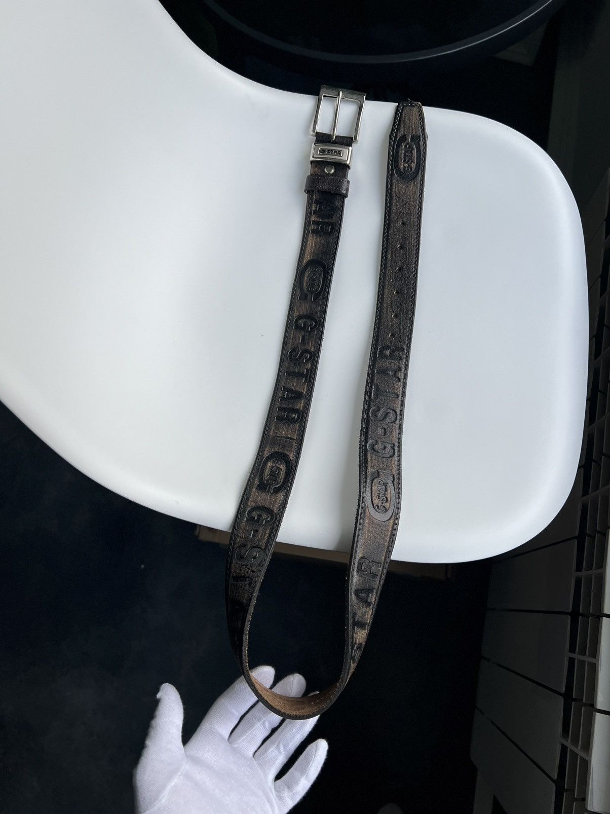 G-Star G-STAR Leather Belt – Distressed Black – Size ~XL (119.5 cm) Size ONE SIZE - 6 Thumbnail