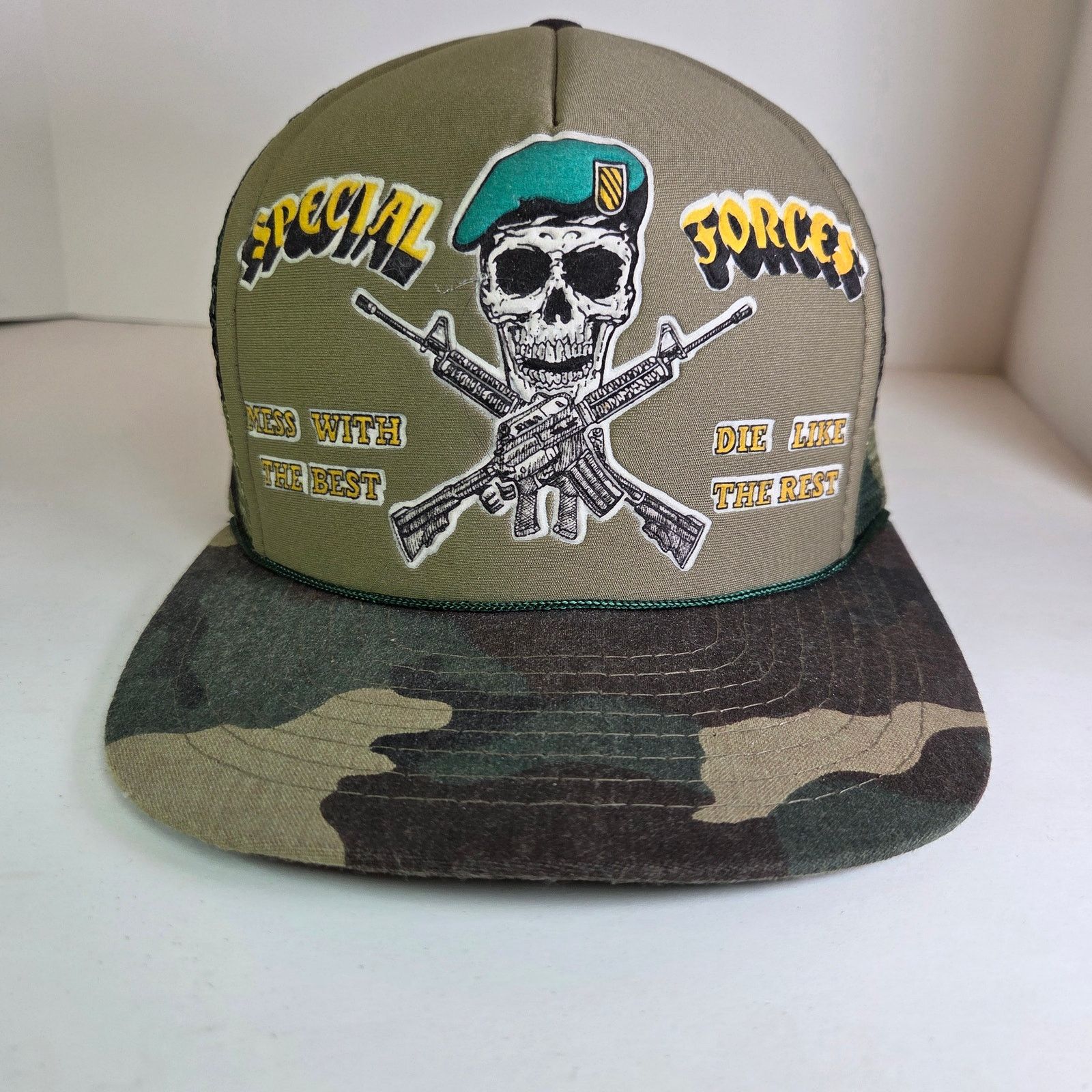 Other 80s Special Forces Skull Trucker Hat Size ONE SIZE - 1 Thumbnail