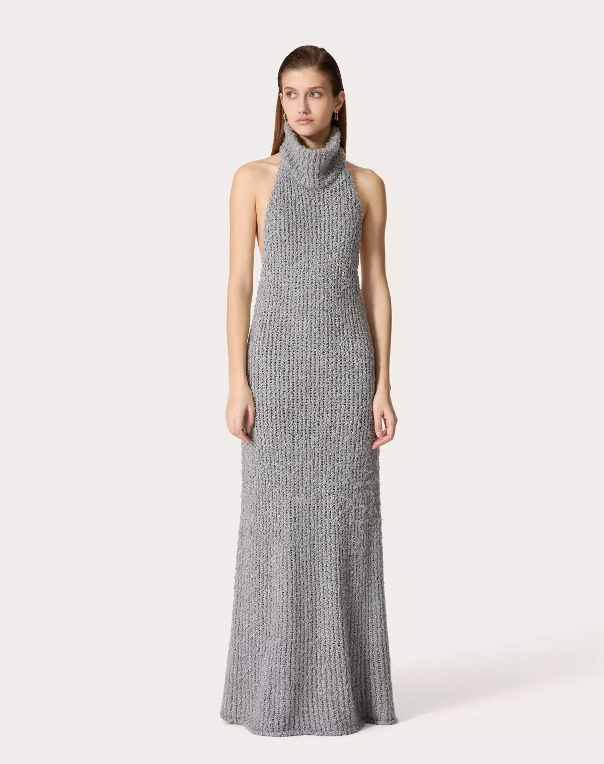 Valentino o1s1wg110525 Silk Boucle Dress in Grey Size S / US 4 / IT 40 - 3 Thumbnail