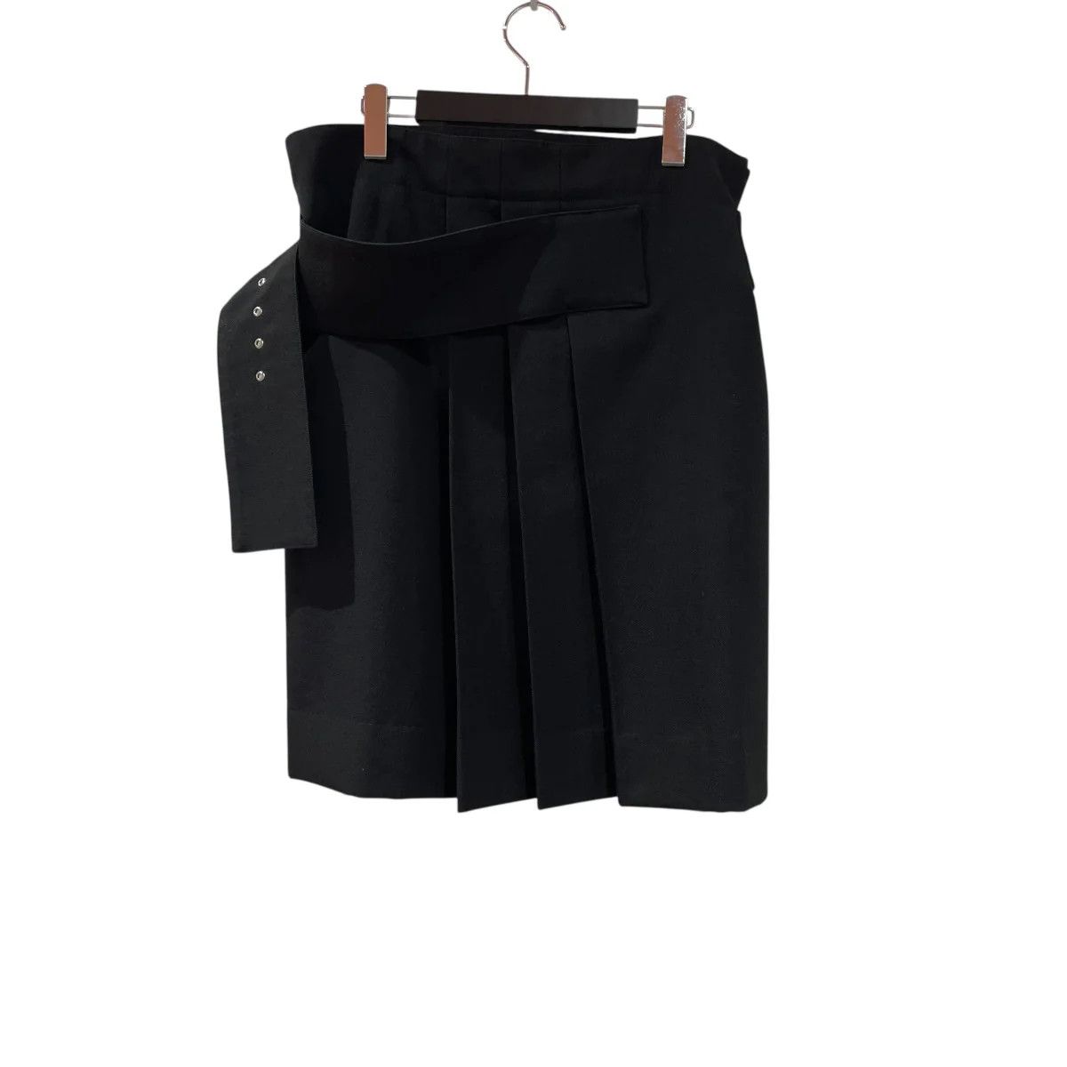 Yohji Yamamoto YOHJI YAMAMOTO/ Wool gabardine bell dead-wrap skirt Size US 35 - 2 Thumbnail