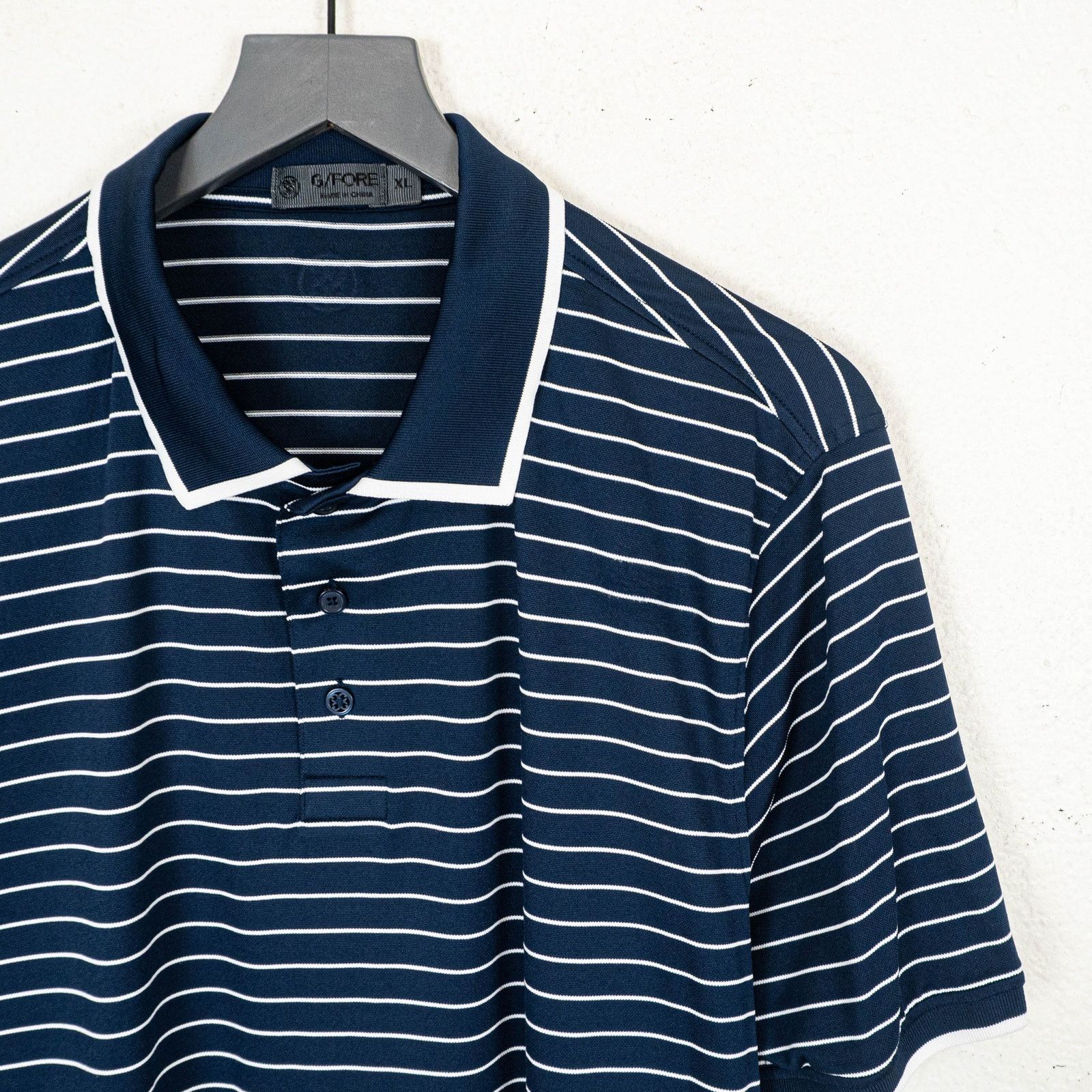 G/FORE G/FORE Golf Tech Pique Polo Navy Fine Line banded sleeve XL Size US XL / EU 56 / 4 - 3 Thumbnail