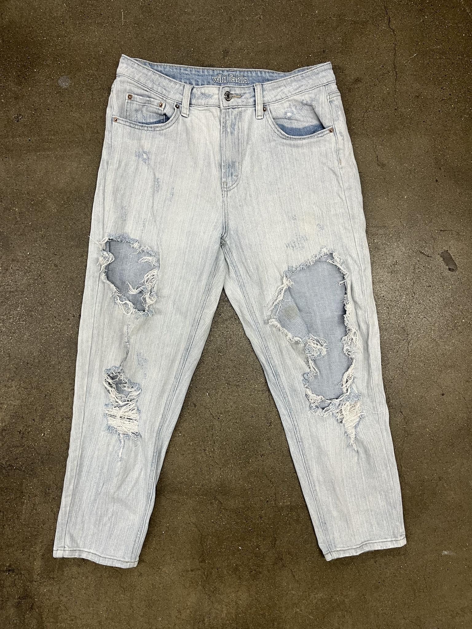 Jean Wild Fable Blown Out Legs Lightwash Denim Size US 30 / EU 46 - 1 Thumbnail