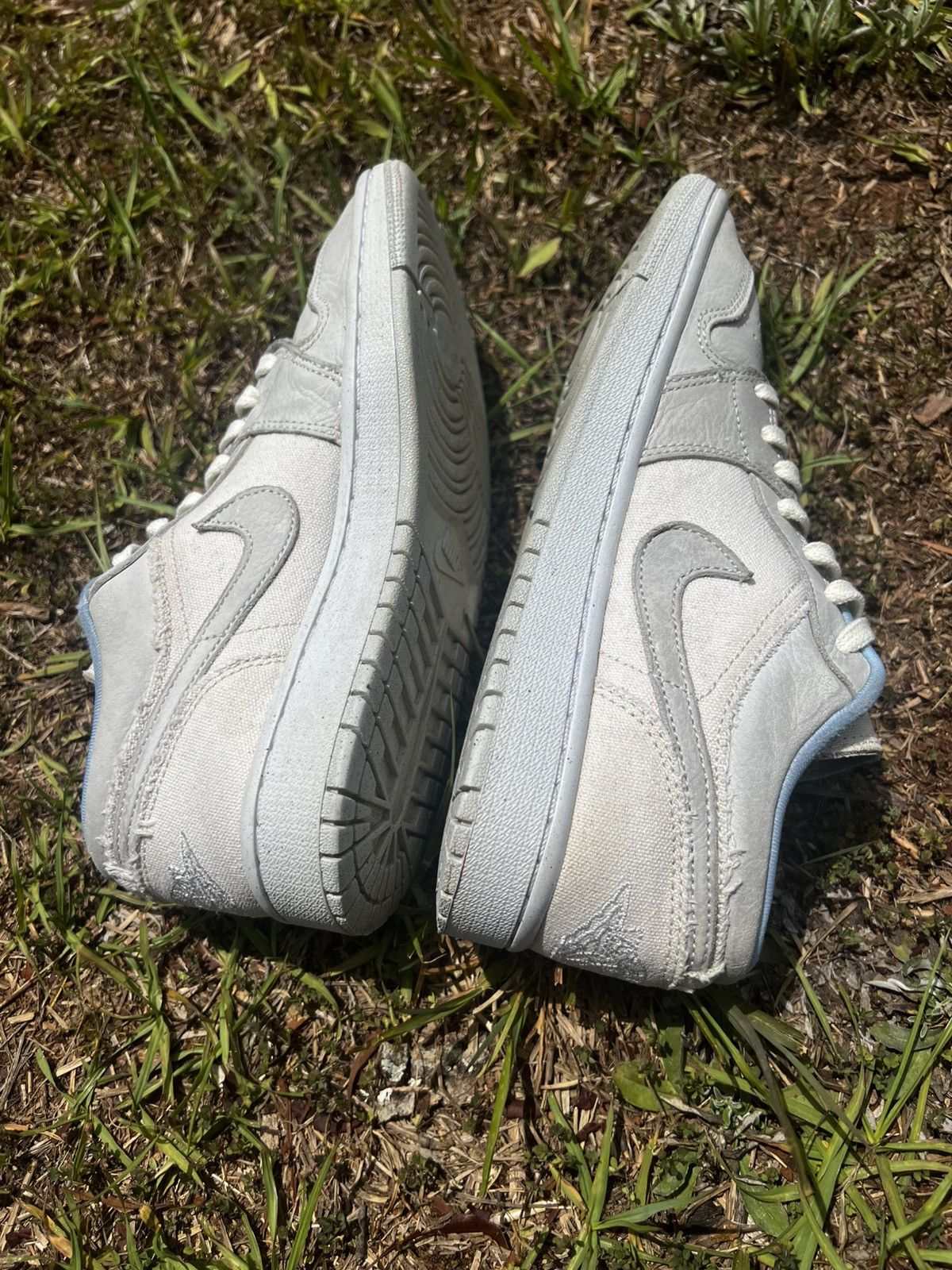 Jordan Brand CLEAN Air Jordan 1 Low size 7.5 Mens Sail Blue Retro shoes Size US 7.5 / EU 40-41 - 9 Thumbnail
