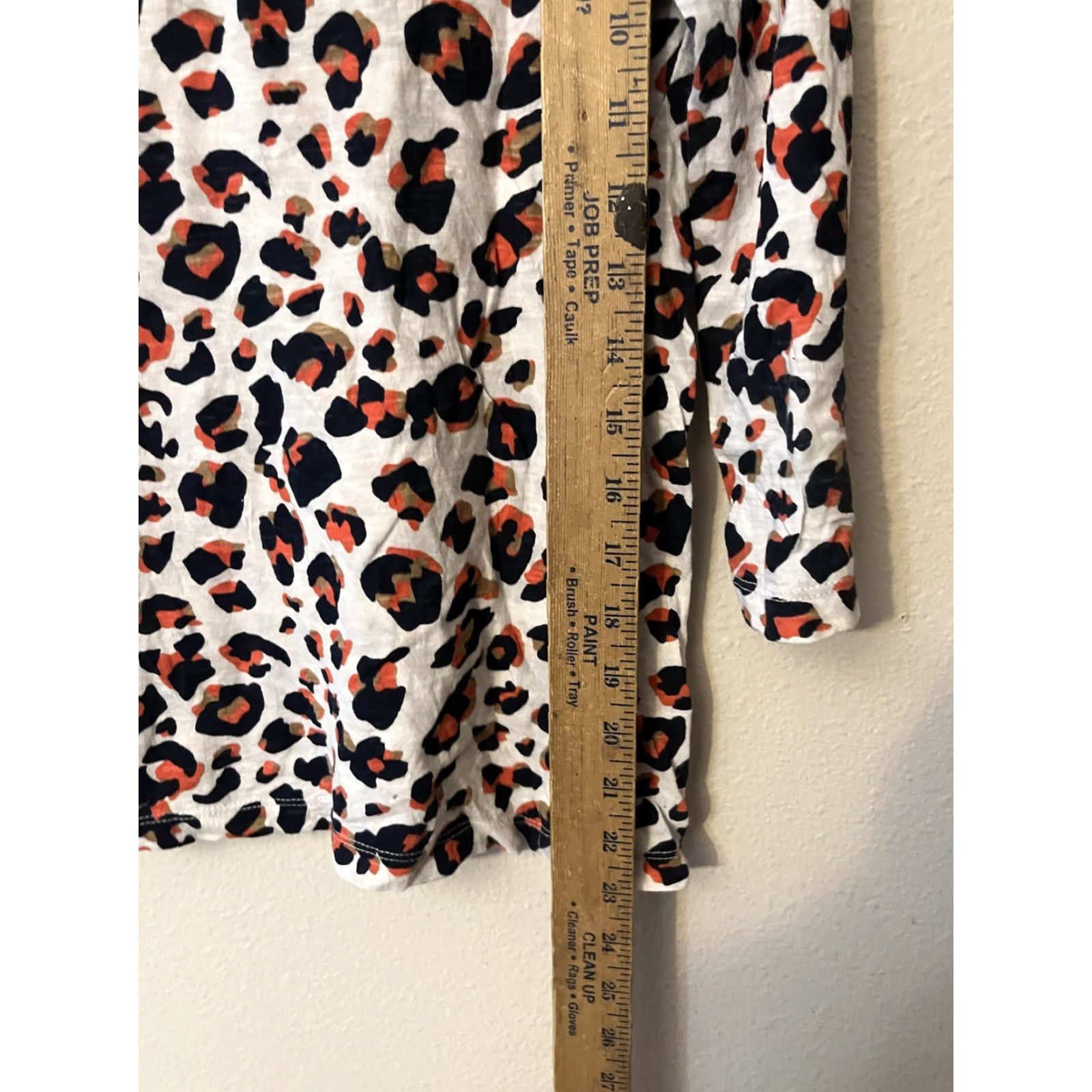 Ann Taylor Ann Taylor Woman's Blouse Shirt Multicolor Animal Print 3/4 Sleeve Navy Boat Neck Knit Top S Regular Womens Size S / US 4 / IT 40 - 4 Thumbnail