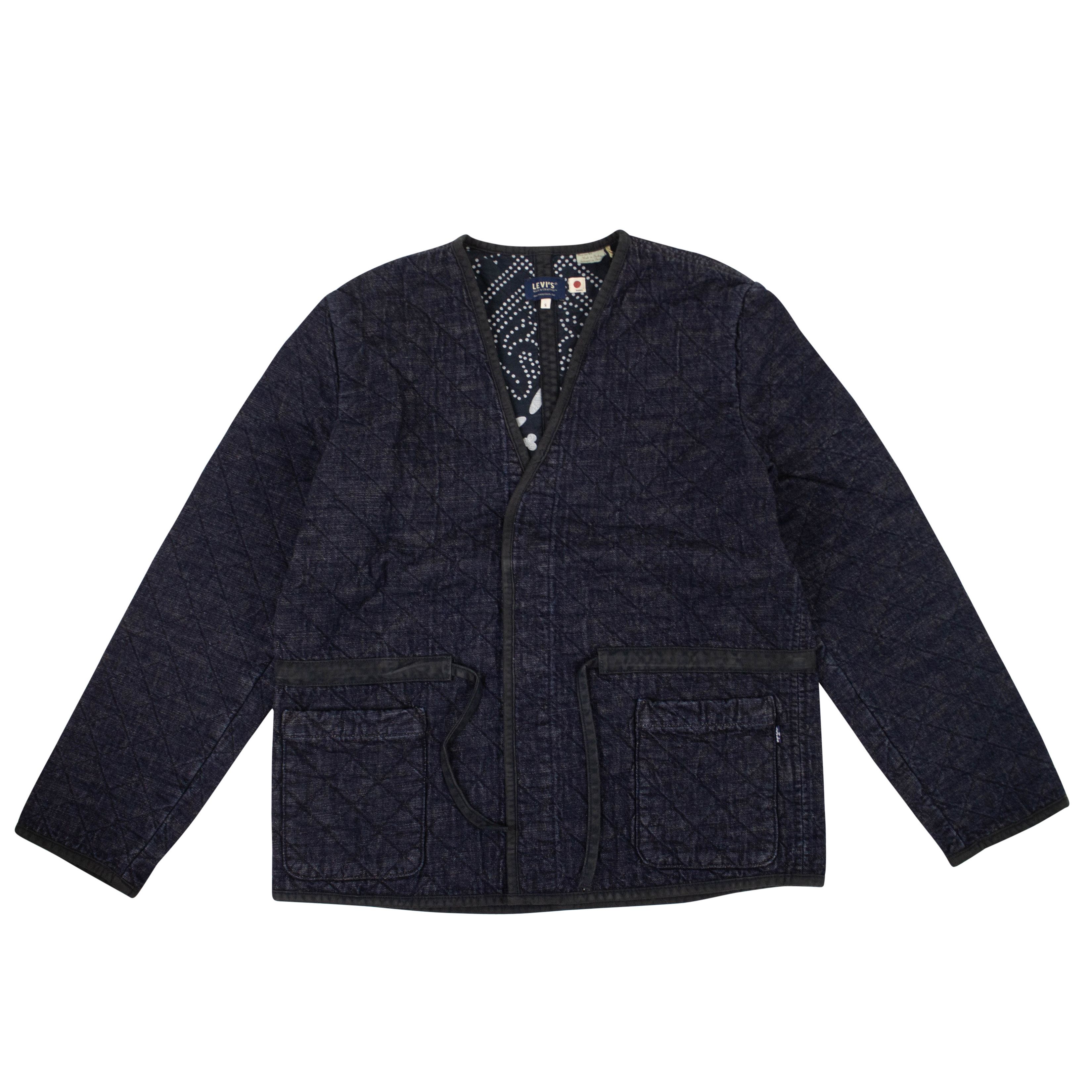 image of Levis Made Crafted Dark Blue Quilted Denim Jacket Size S, Women's