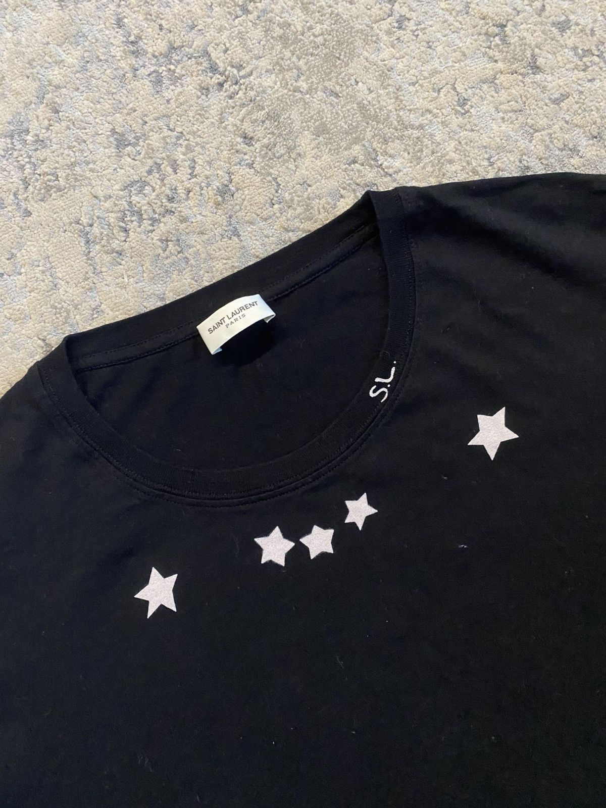 Saint Laurent Paris AW16 Stars Neck T Shirt Size US XL / EU 56 / 4 - 2 Thumbnail