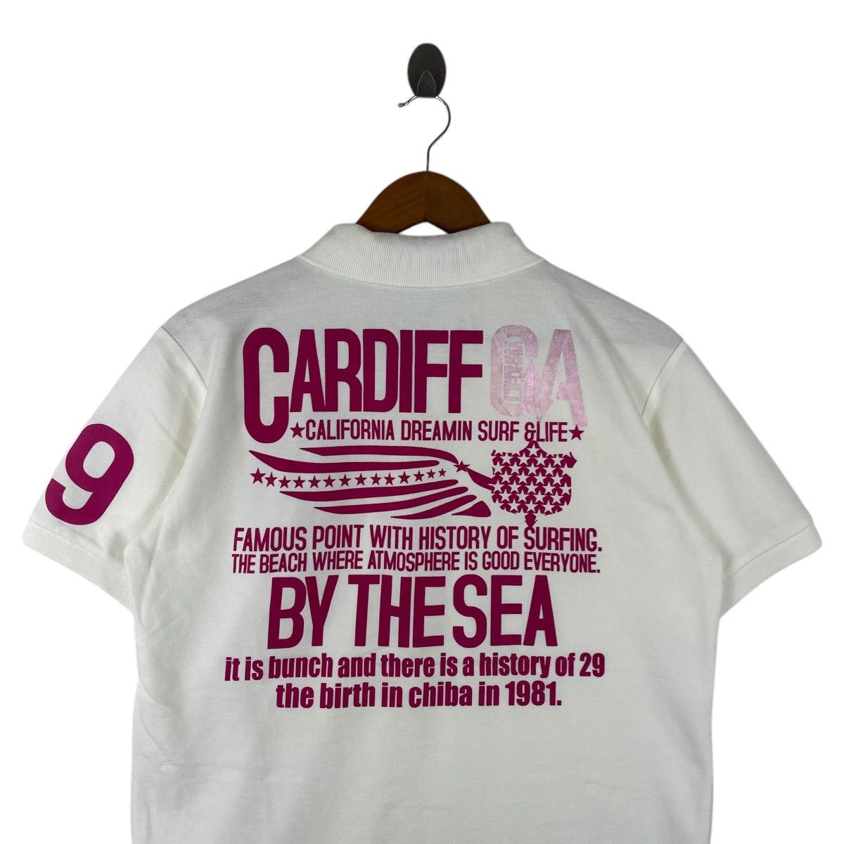 Vintage CARDIFF BY THE SEA California Dreamin Surf & Life Polo Tee Size L / US 10 / IT 46 - 2 Thumbnail