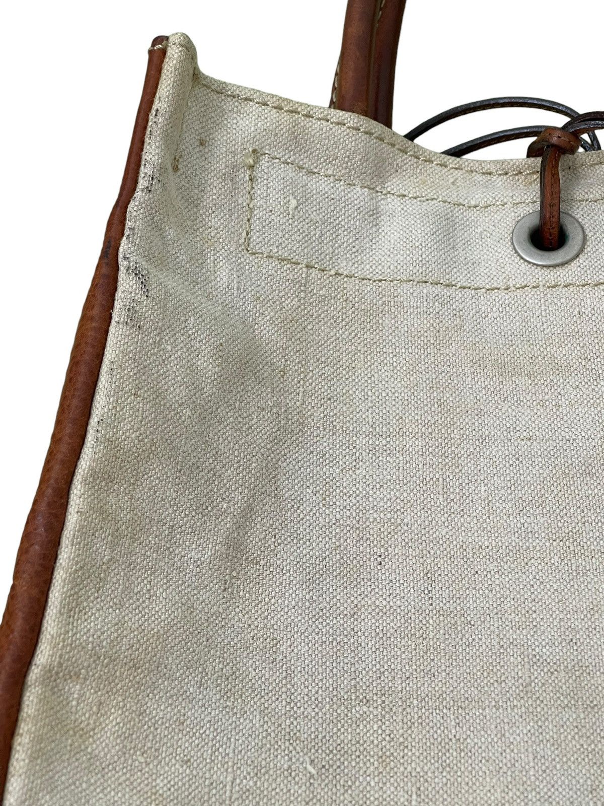 Japanese Brand Tote Bag Beau Dessin Au Artisan Leather Cotton Canvas 1🟩 Size ONE SIZE - 9 Thumbnail