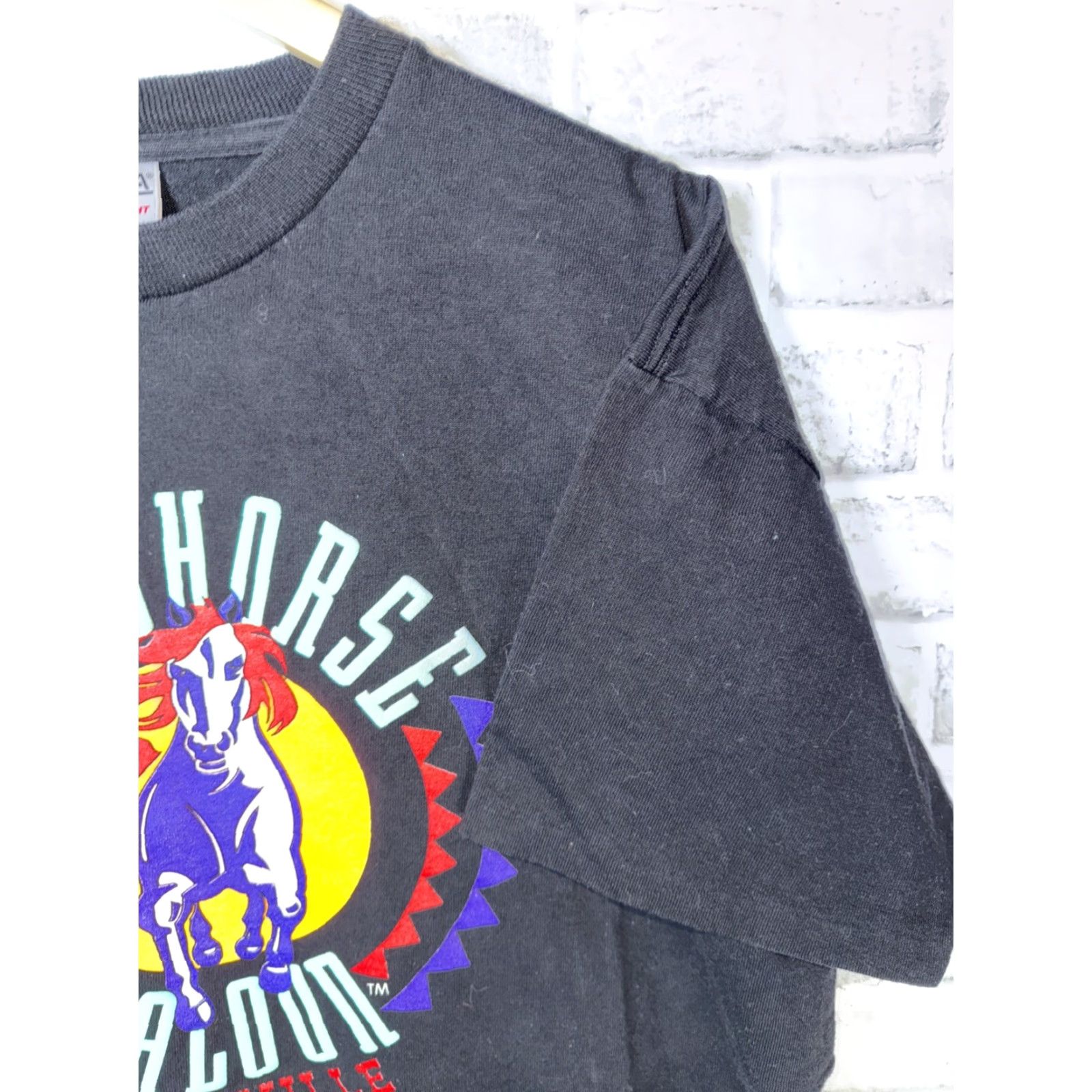 Vintage VINTAGE 90s ONEITA T-Shirt Black XL Mens Single Stitch Wildhorse Saloon Nashville USA Stitch Shirt Size US XL / EU 56 / 4 - 4 Thumbnail