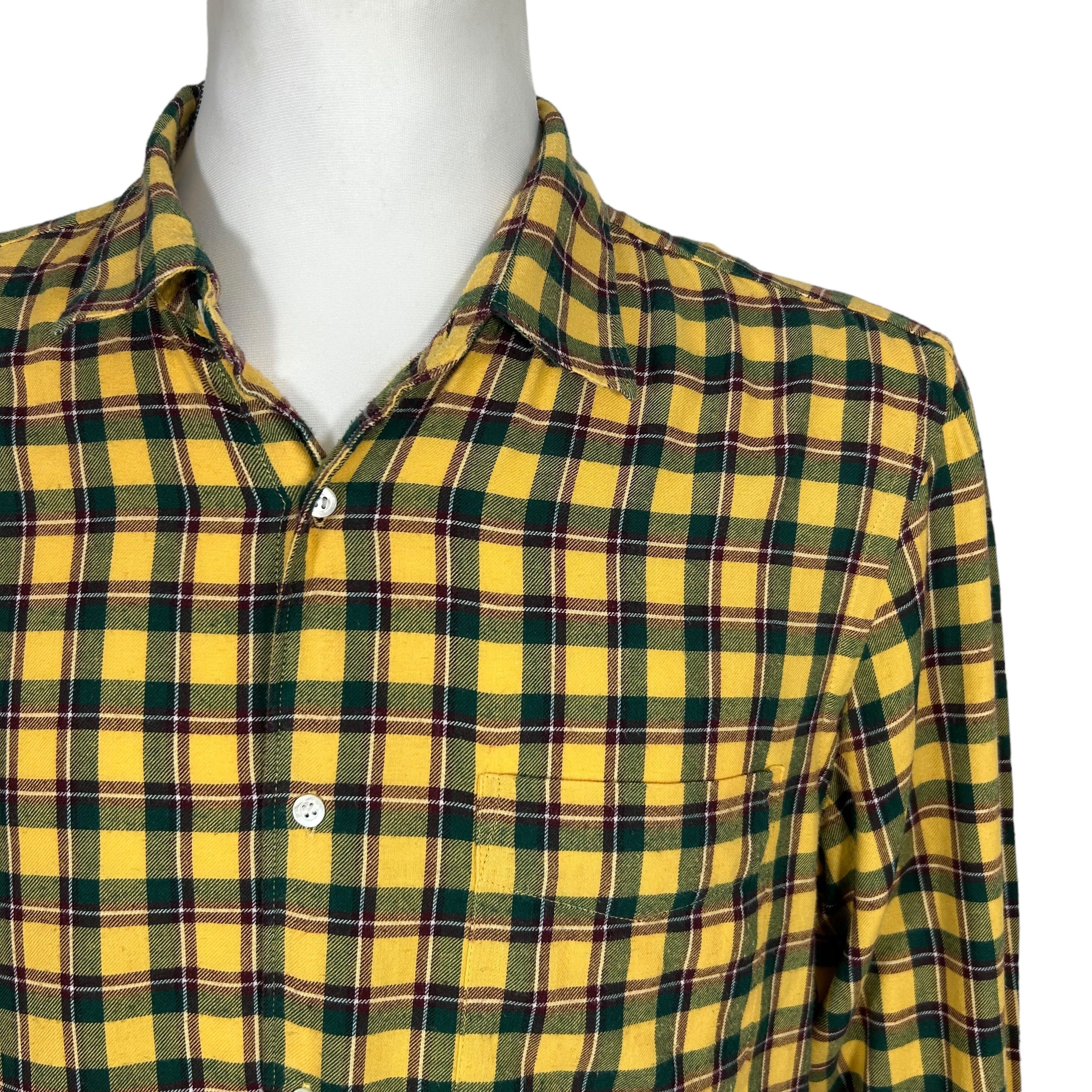 Aspesi Aspesi Yellow Flannel Shirt Lightweight L Size US L / EU 52-54 / 3 - 3 Thumbnail